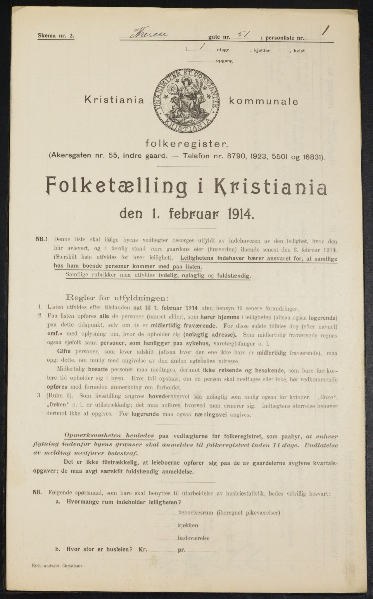 OBA, Kommunal folketelling 1.2.1914 for Kristiania, 1914, s. 109676