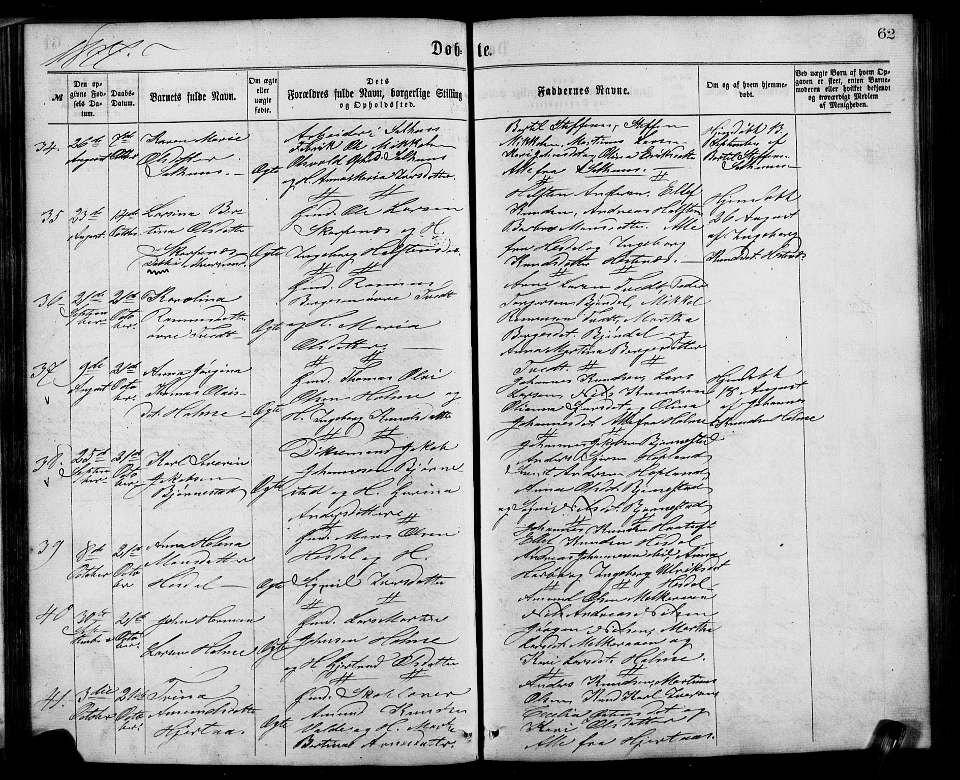 Alversund Sokneprestembete, AV/SAB-A-73901/H/Ha/Hab: Klokkerbok nr. C 2, 1867-1880, s. 62