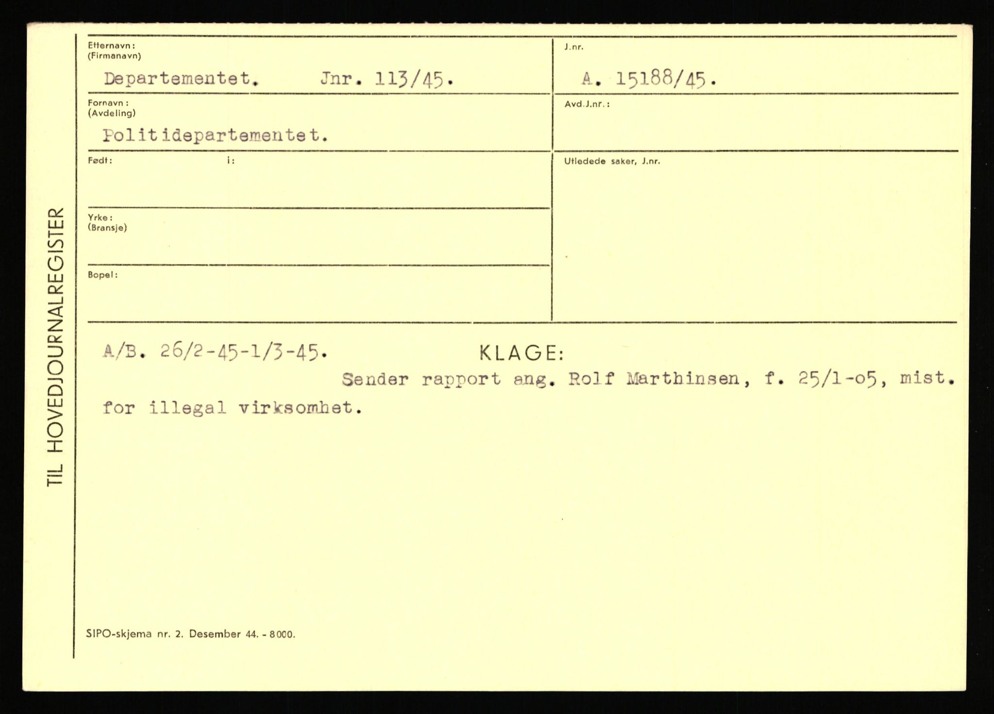 Statspolitiet - Hovedkontoret / Osloavdelingen, AV/RA-S-1329/C/Ca/L0003: Brechan - Eichinger	, 1943-1945, s. 3851