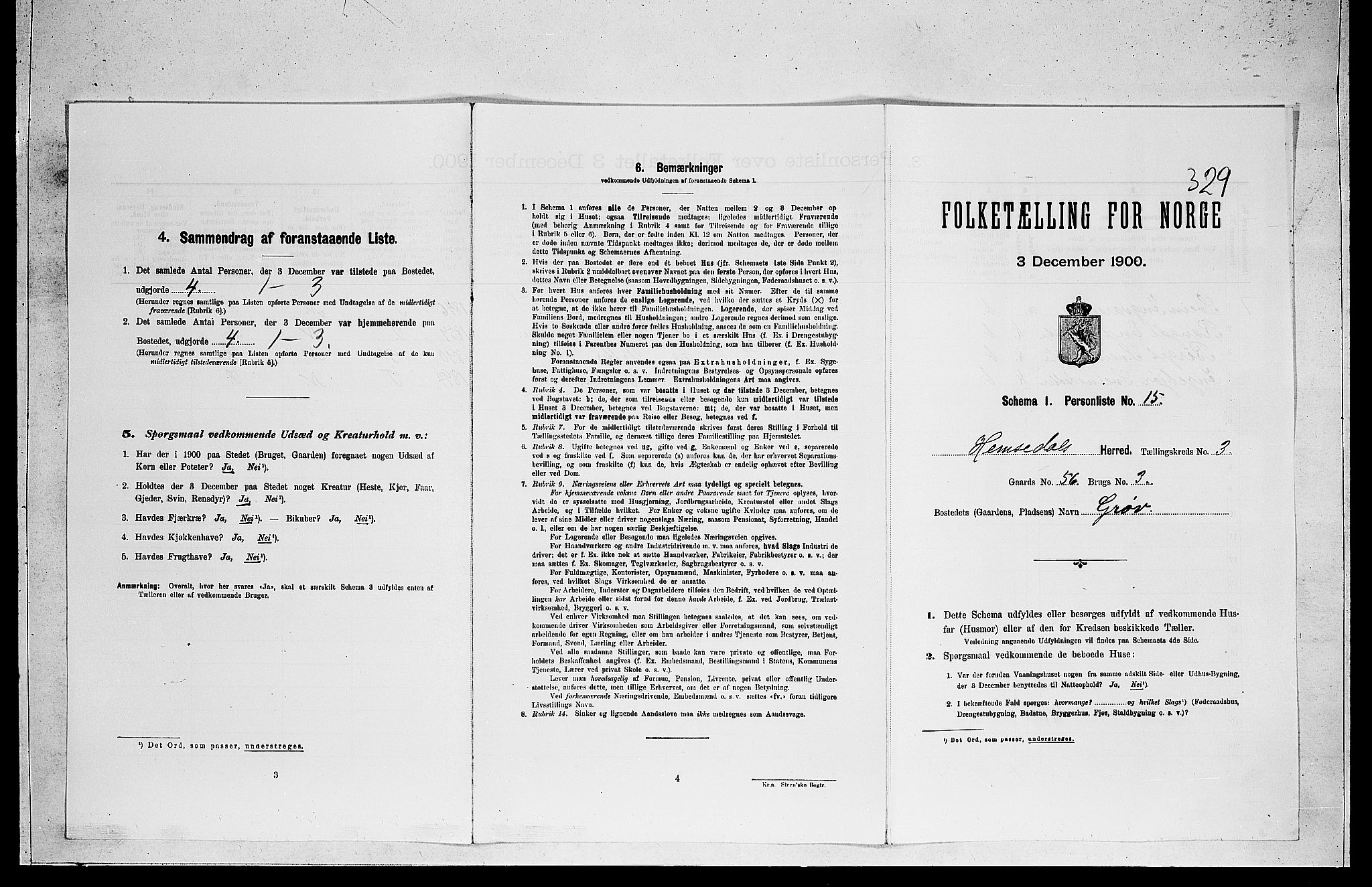 RA, Folketelling 1900 for 0618 Hemsedal herred, 1900, s. 151