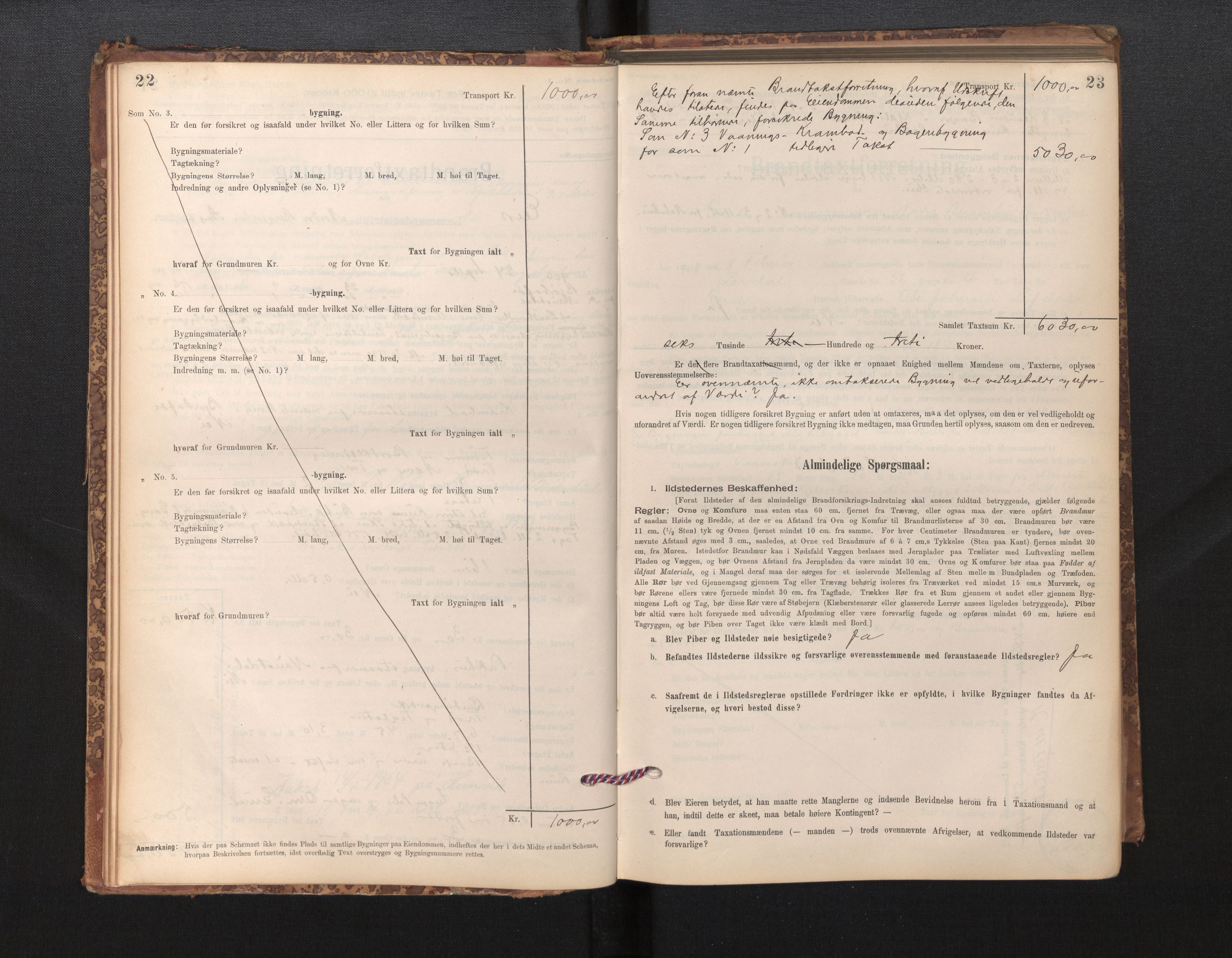 Lensmannen i Eid, SAB/A-27001/0012/L0007: Branntakstprotokoll, skjematakst, 1896-1929, s. 22-23
