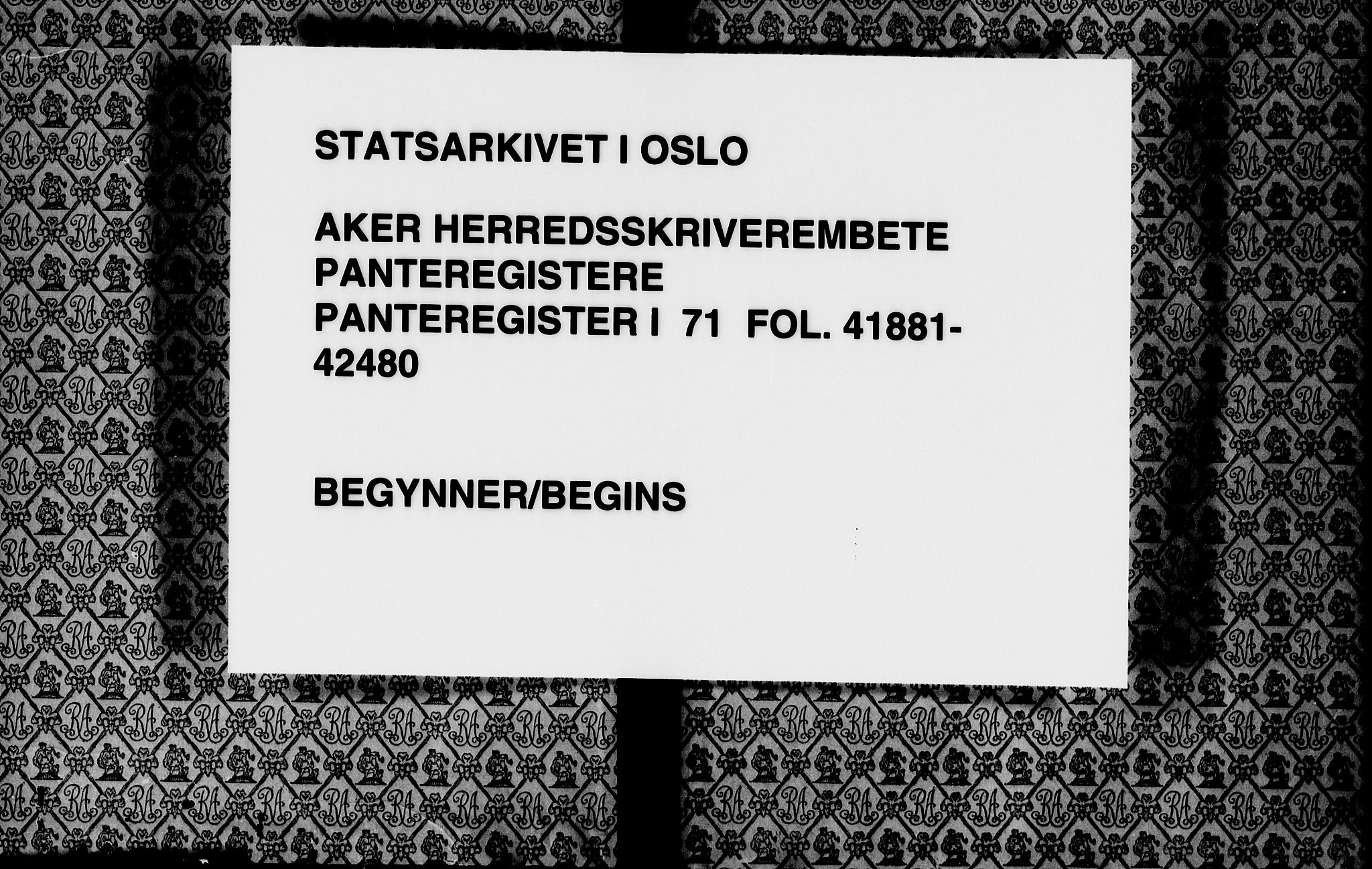 Aker herredsskriveri, SAO/A-10896/G/Ga/Gab/Gaba/L0071: Panteregister nr. I 71, 1928-1950