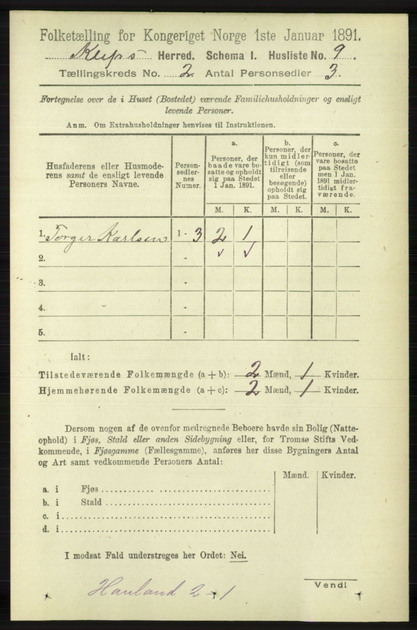 RA, Folketelling 1891 for 1120 Klepp herred, 1891, s. 317