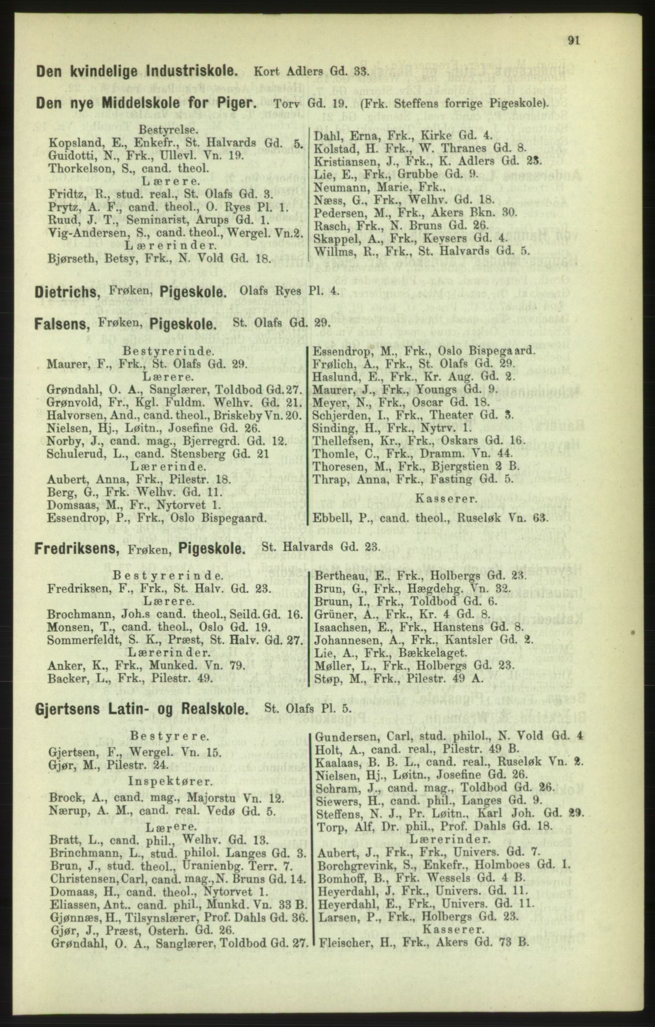 Kristiania/Oslo adressebok, PUBL/-, 1886, s. 91