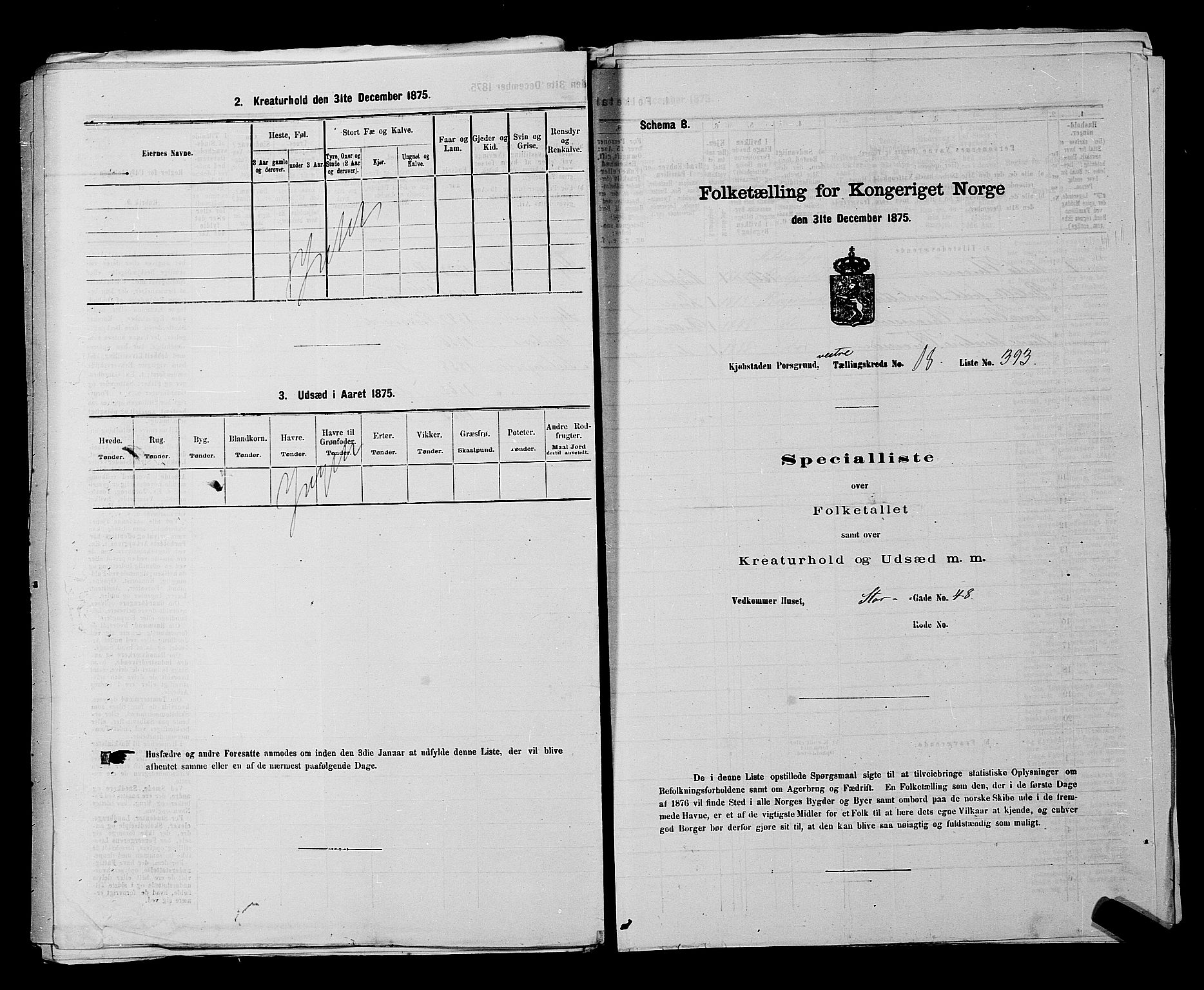 SAKO, Folketelling 1875 for 0805P Porsgrunn prestegjeld, 1875, s. 885