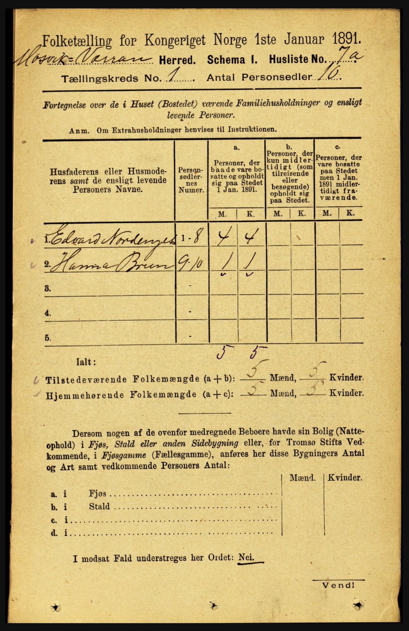 RA, Folketelling 1891 for 1723 Mosvik og Verran herred, 1891, s. 29