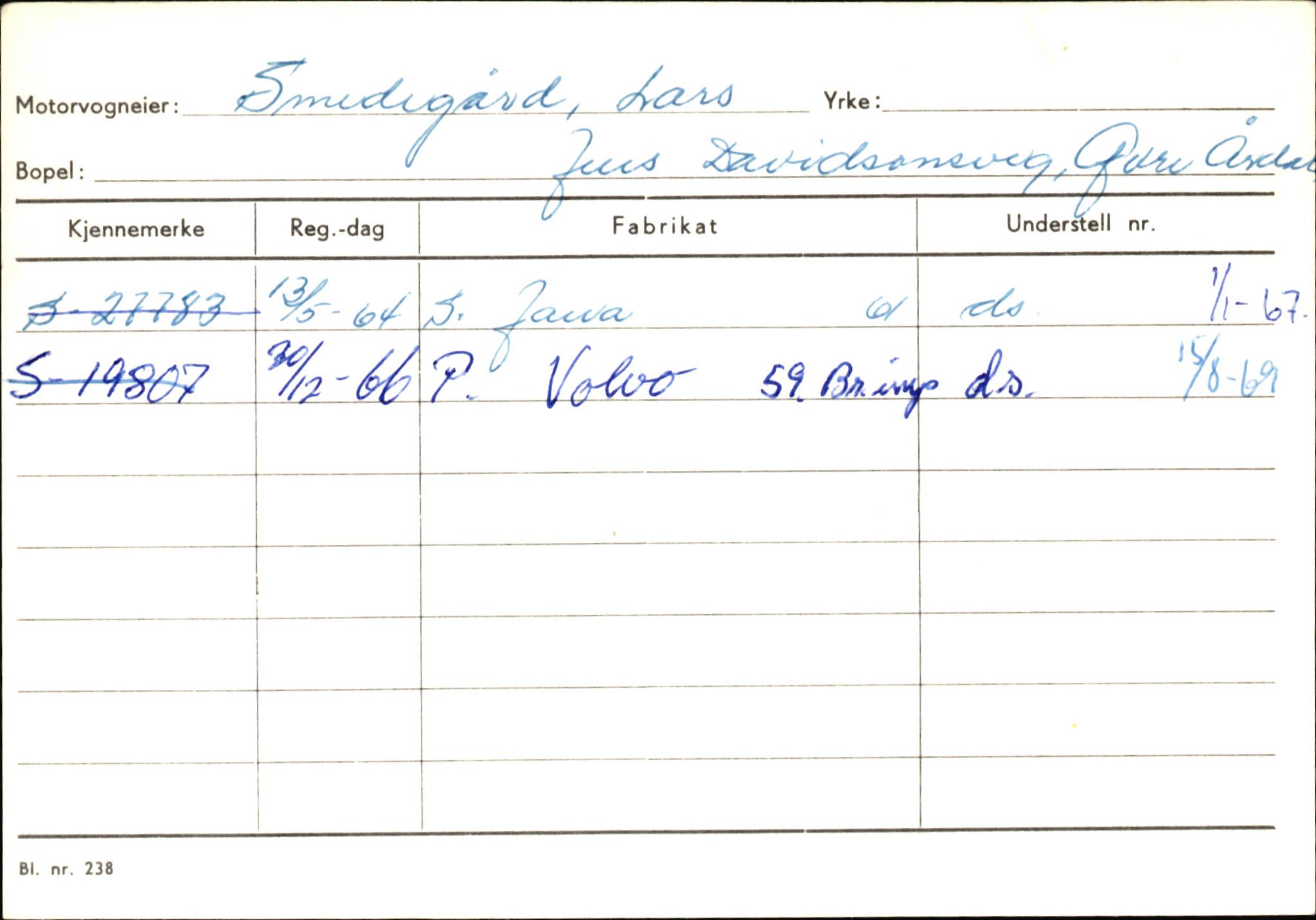 Statens vegvesen, Sogn og Fjordane vegkontor, SAB/A-5301/4/F/L0146: Registerkort Årdal R-Å samt diverse kort, 1945-1975, s. 474