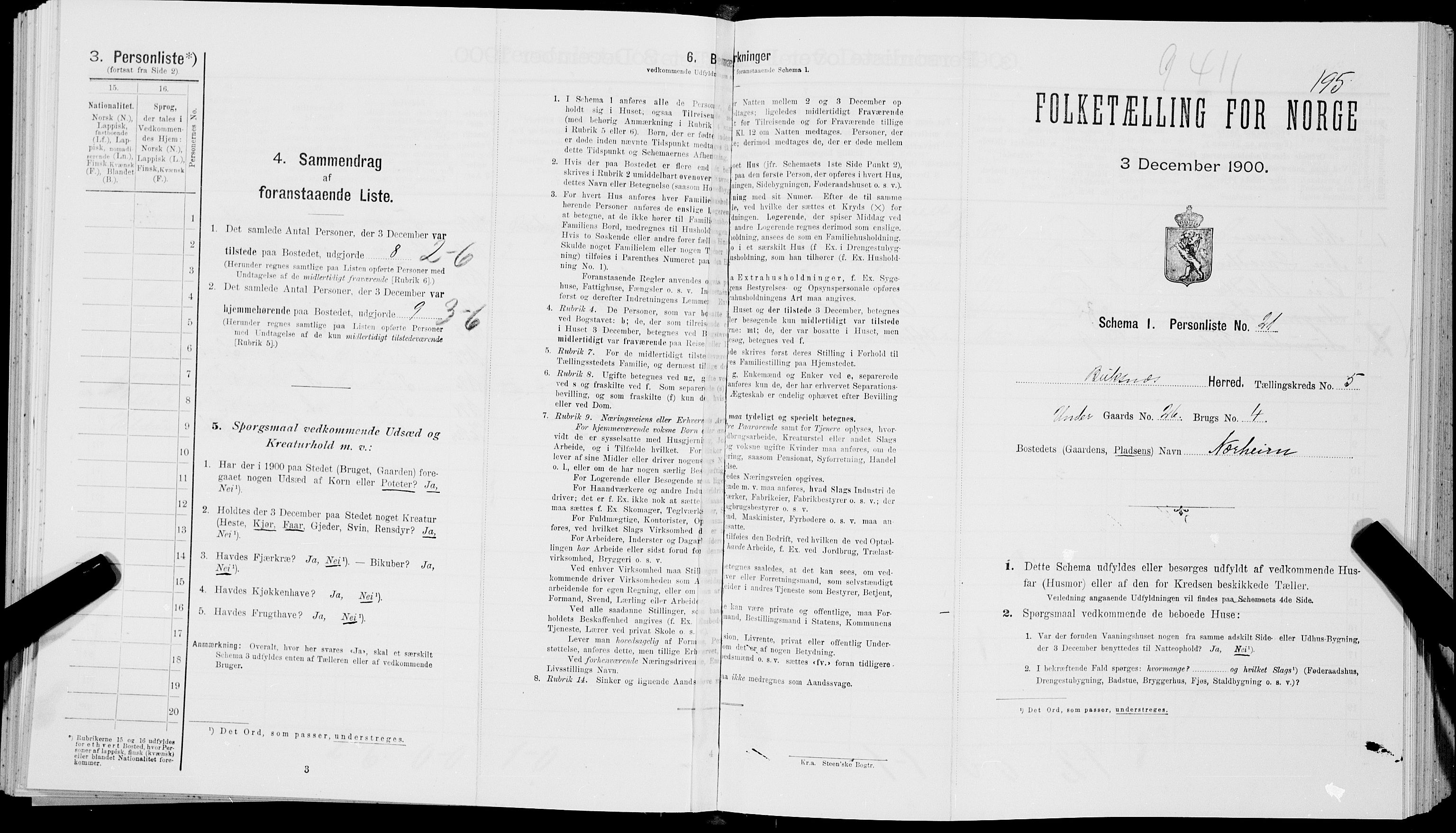 SAT, Folketelling 1900 for 1860 Buksnes herred, 1900, s. 662