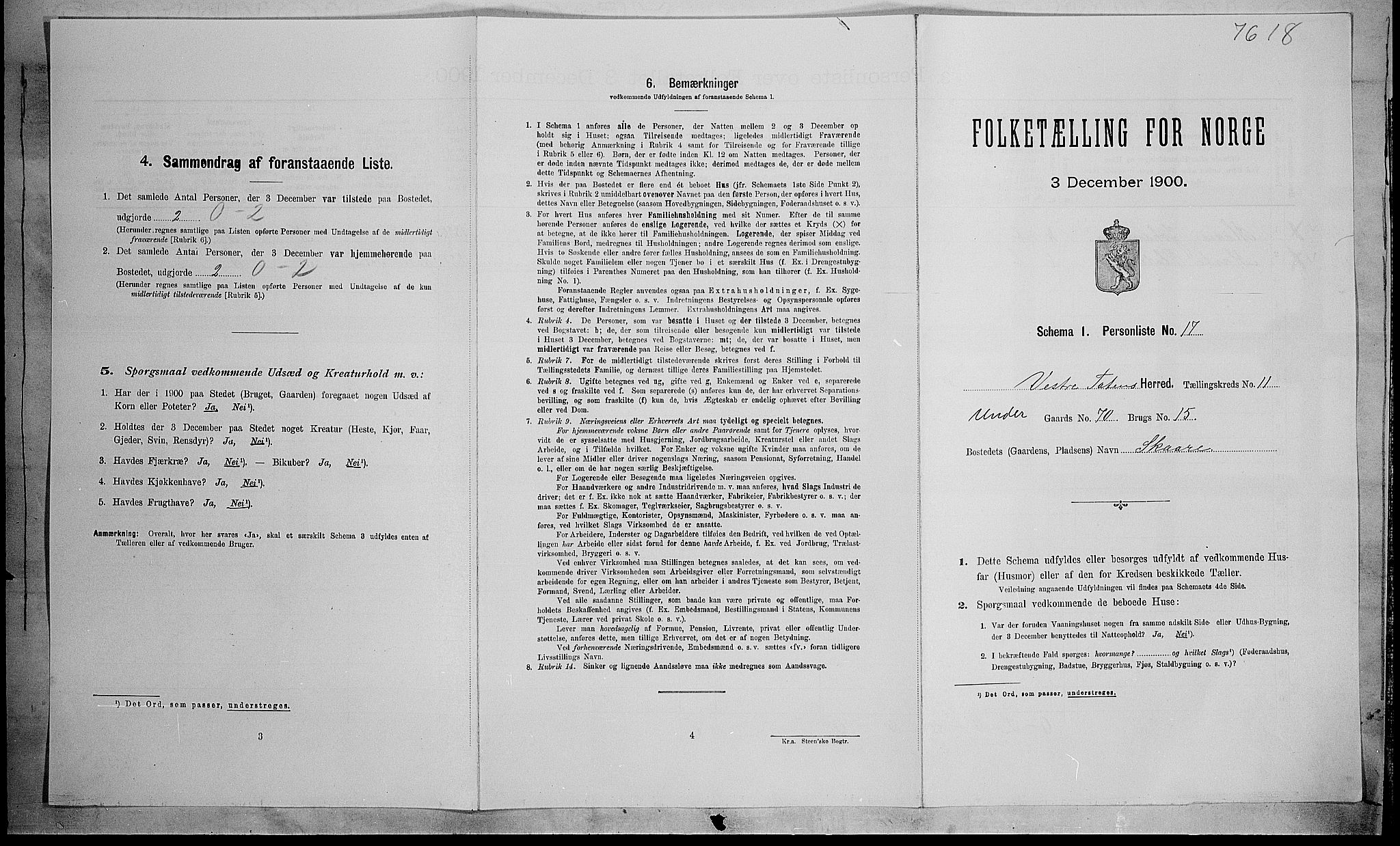 SAH, Folketelling 1900 for 0529 Vestre Toten herred, 1900, s. 1965