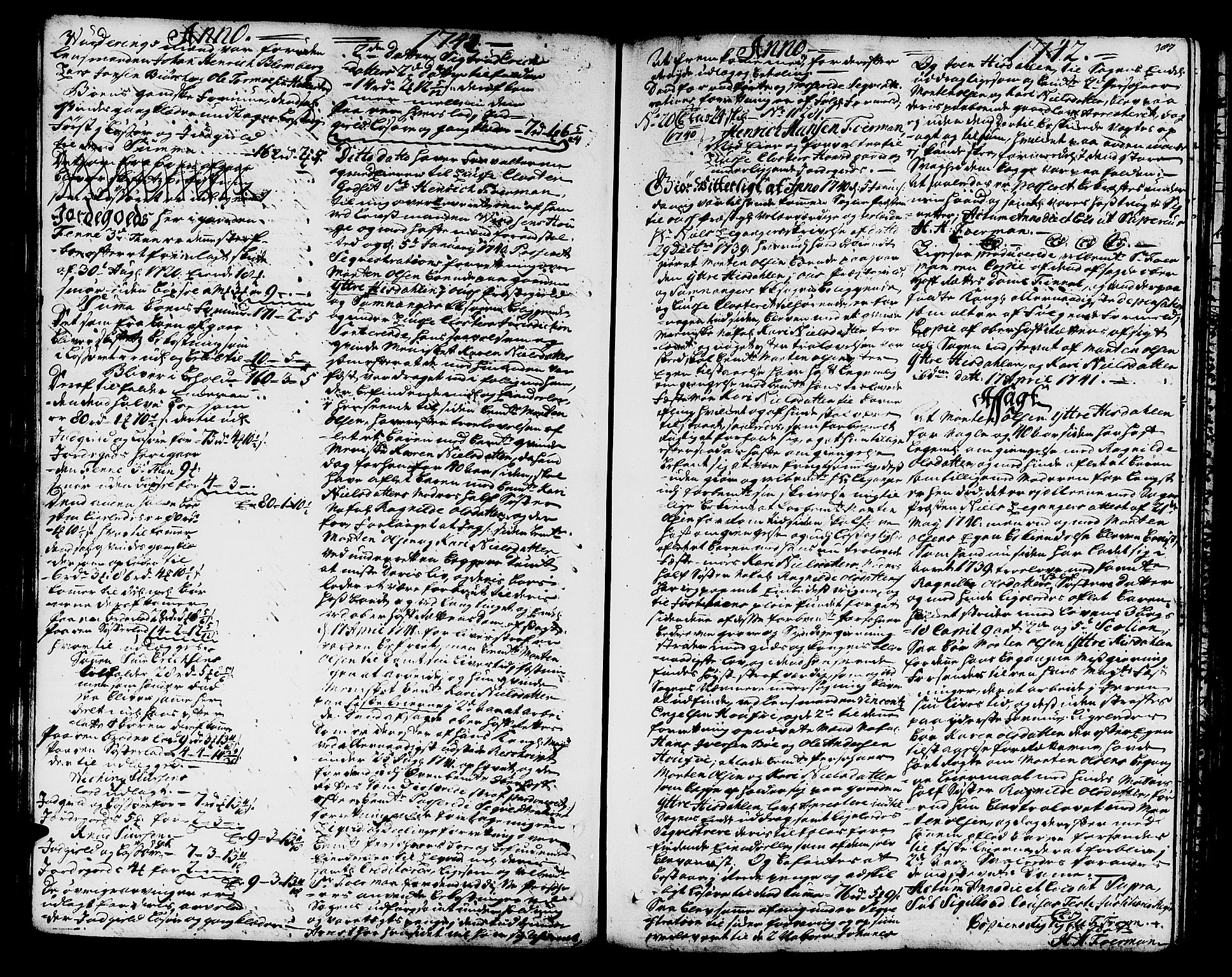 Hardanger og Voss sorenskriveri, SAB/A-2501/4/4A/4Ac/L0005b: Skifterettsprotokoll for sorenskriveriet, 1739-1747, s. 386b-387a