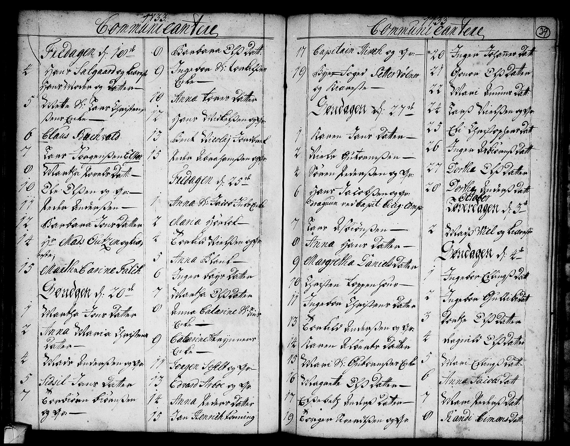 Strømsø kirkebøker, AV/SAKO-A-246/F/Fa/L0004: Ministerialbok nr. I 4, 1731-1734, s. 39