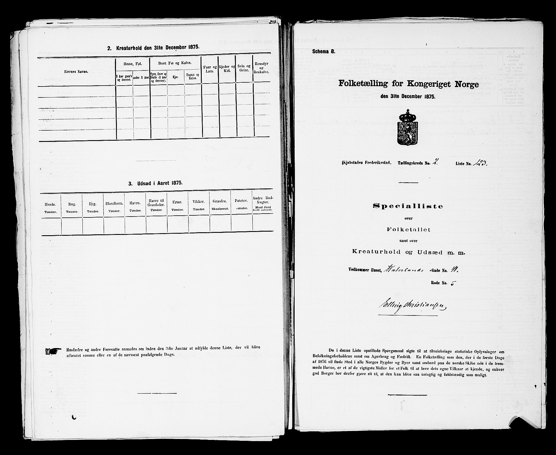 RA, Folketelling 1875 for 0103B Fredrikstad prestegjeld, Fredrikstad kjøpstad, 1875, s. 317