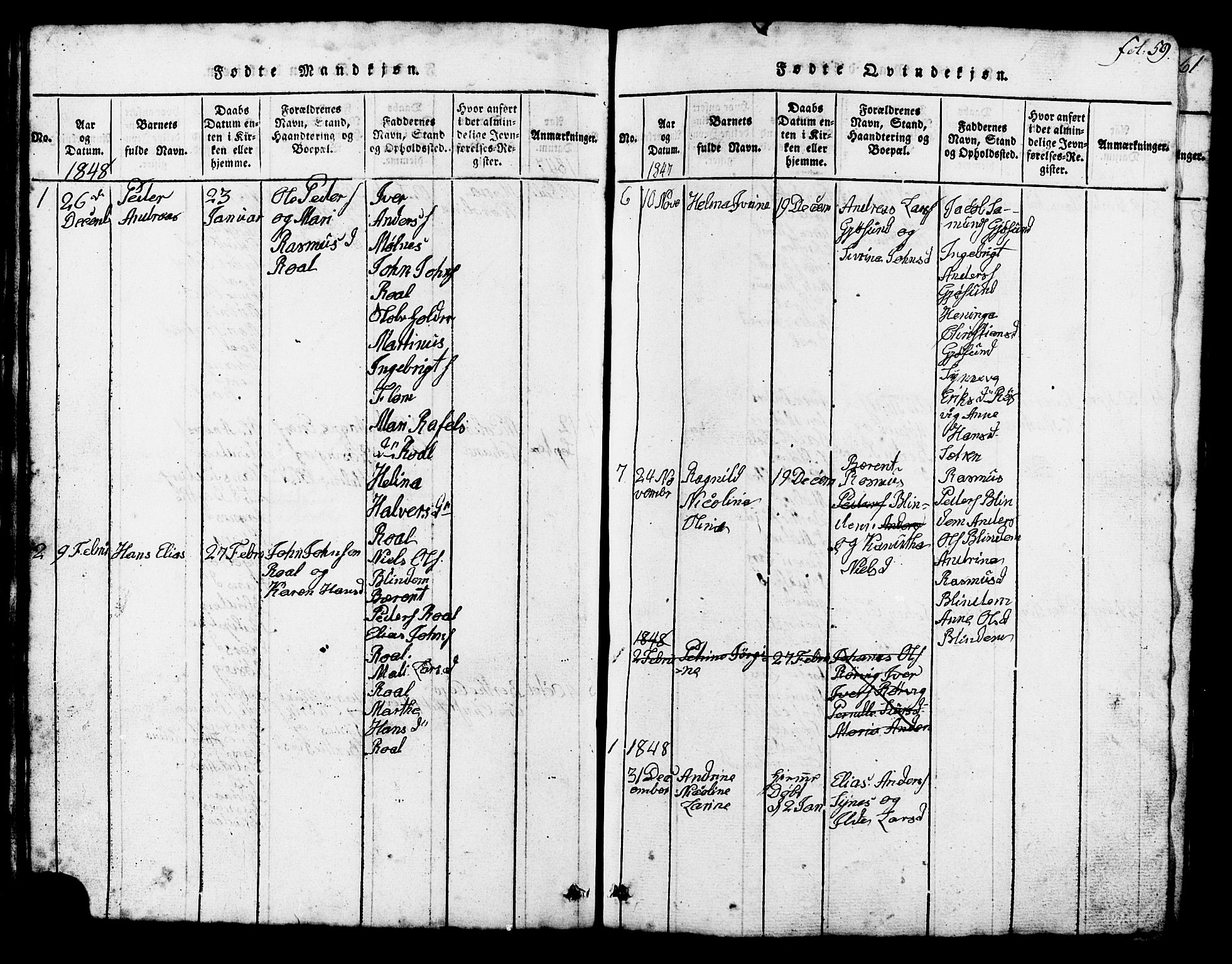 Ministerialprotokoller, klokkerbøker og fødselsregistre - Møre og Romsdal, AV/SAT-A-1454/537/L0520: Klokkerbok nr. 537C01, 1819-1868, s. 59