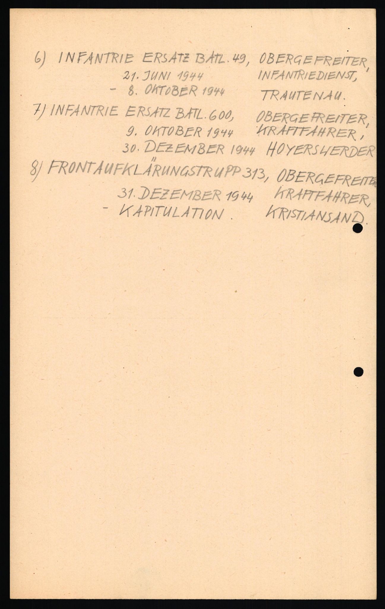 Forsvaret, Forsvarets overkommando II, AV/RA-RAFA-3915/D/Db/L0041: CI Questionaires.  Diverse nasjonaliteter., 1945-1946, s. 67