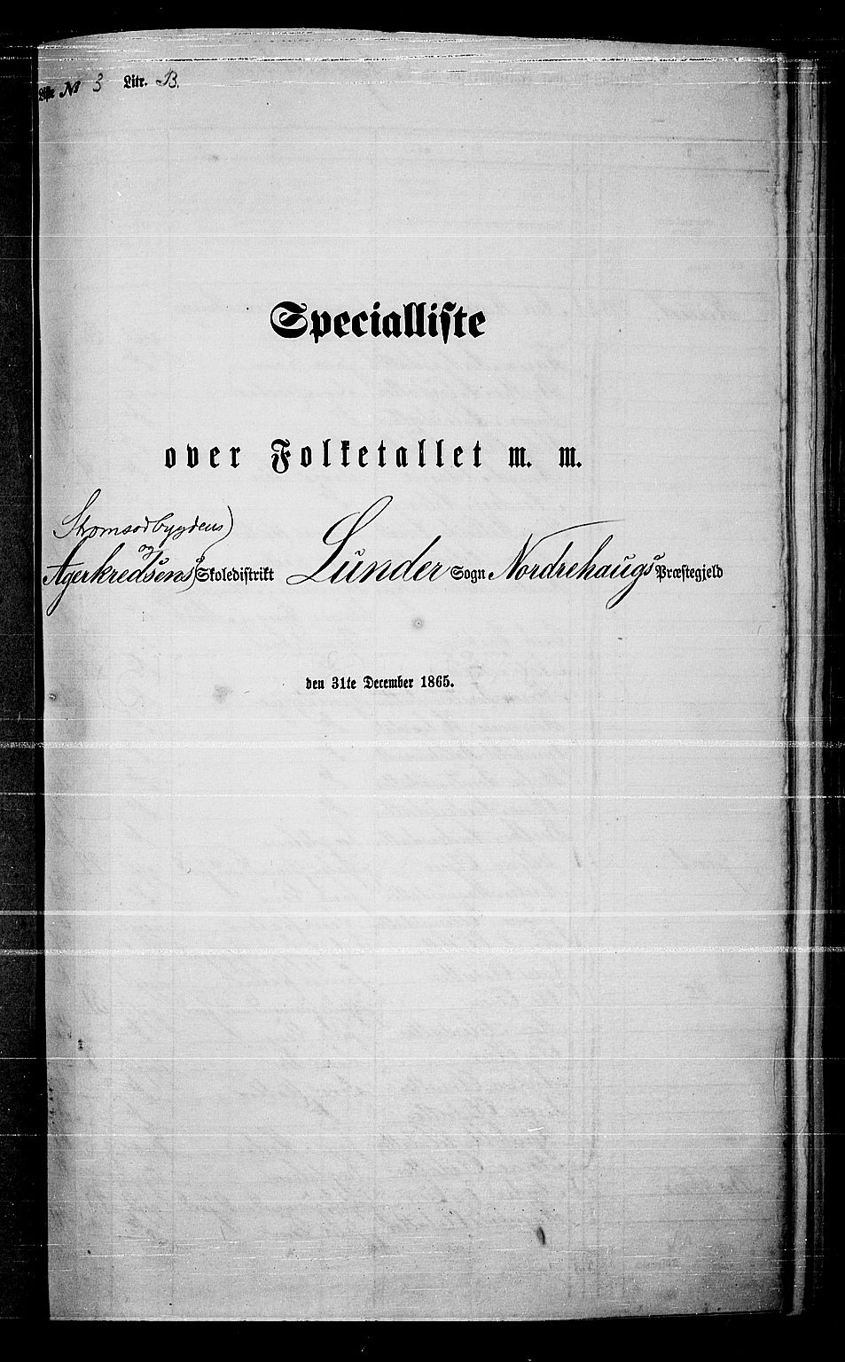 RA, Folketelling 1865 for 0613L Norderhov prestegjeld, Norderhov sokn, Haug sokn og Lunder sokn, 1865, s. 60