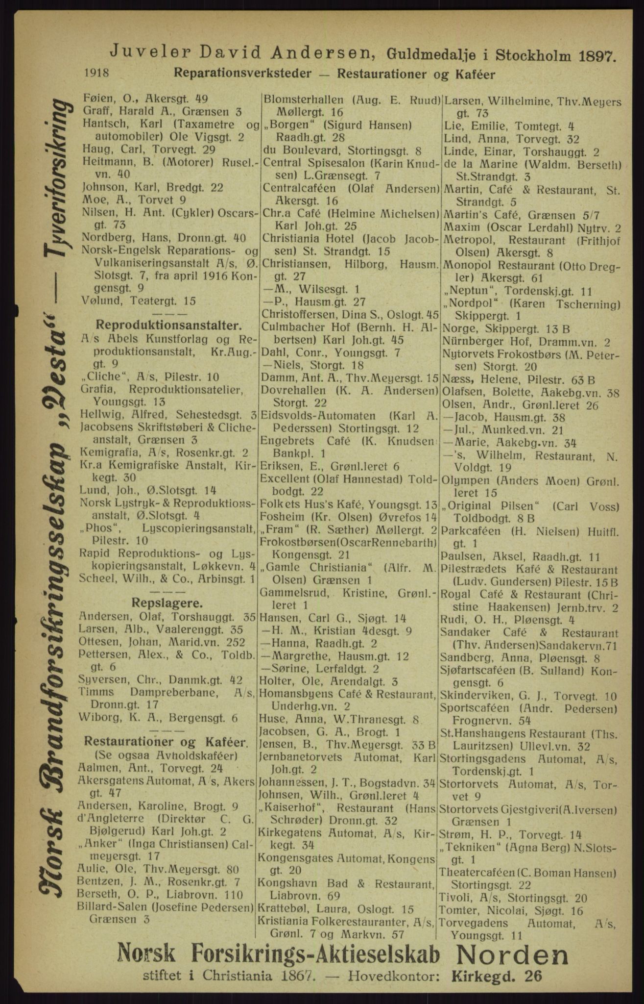Kristiania/Oslo adressebok, PUBL/-, 1916, s. 1918