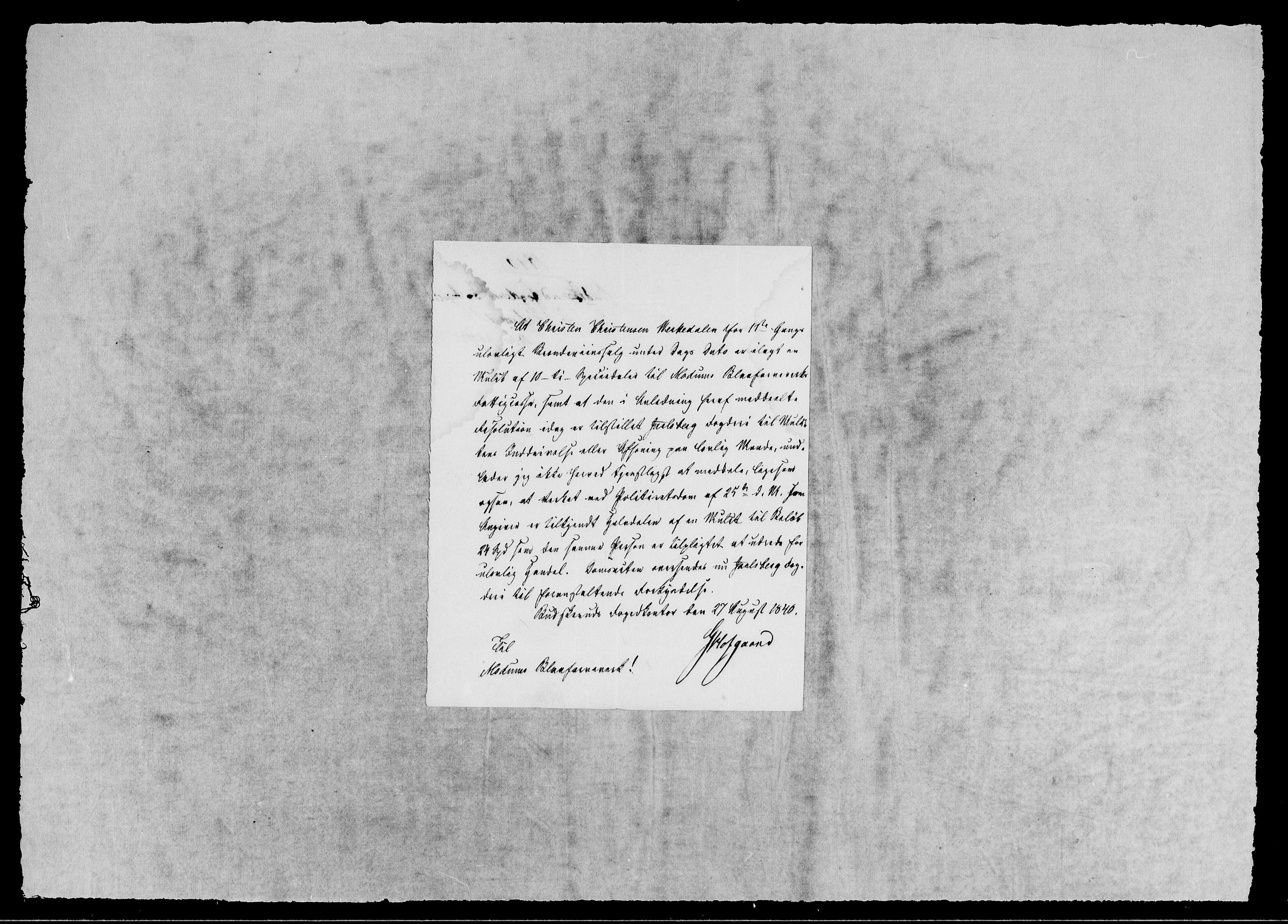 Modums Blaafarveværk, AV/RA-PA-0157/G/Gb/L0124/0001: -- / Innkomne brev G - Z, 1839-1840, s. 4