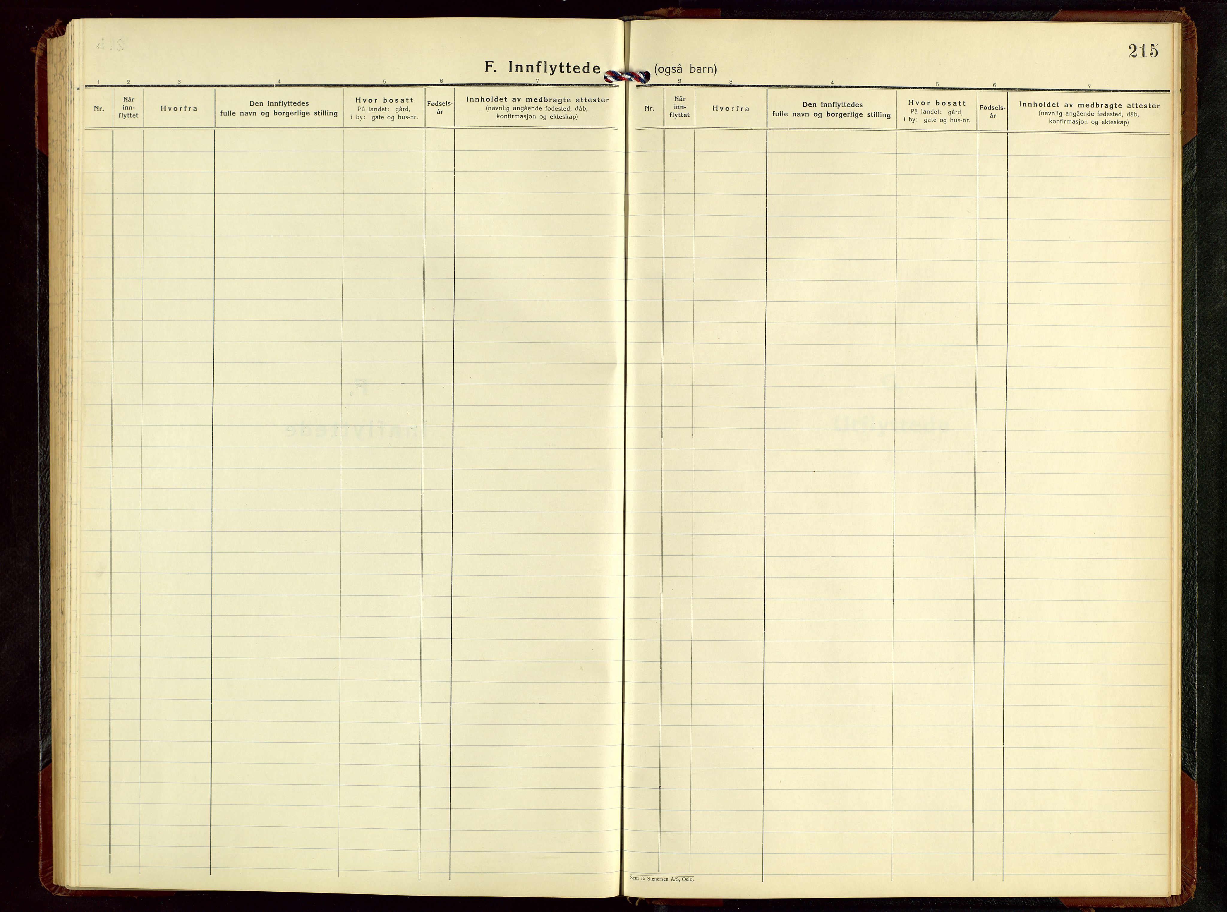 Tysvær sokneprestkontor, AV/SAST-A -101864/H/Ha/Hab/L0007: Klokkerbok nr. B 7, 1943-1970, s. 215