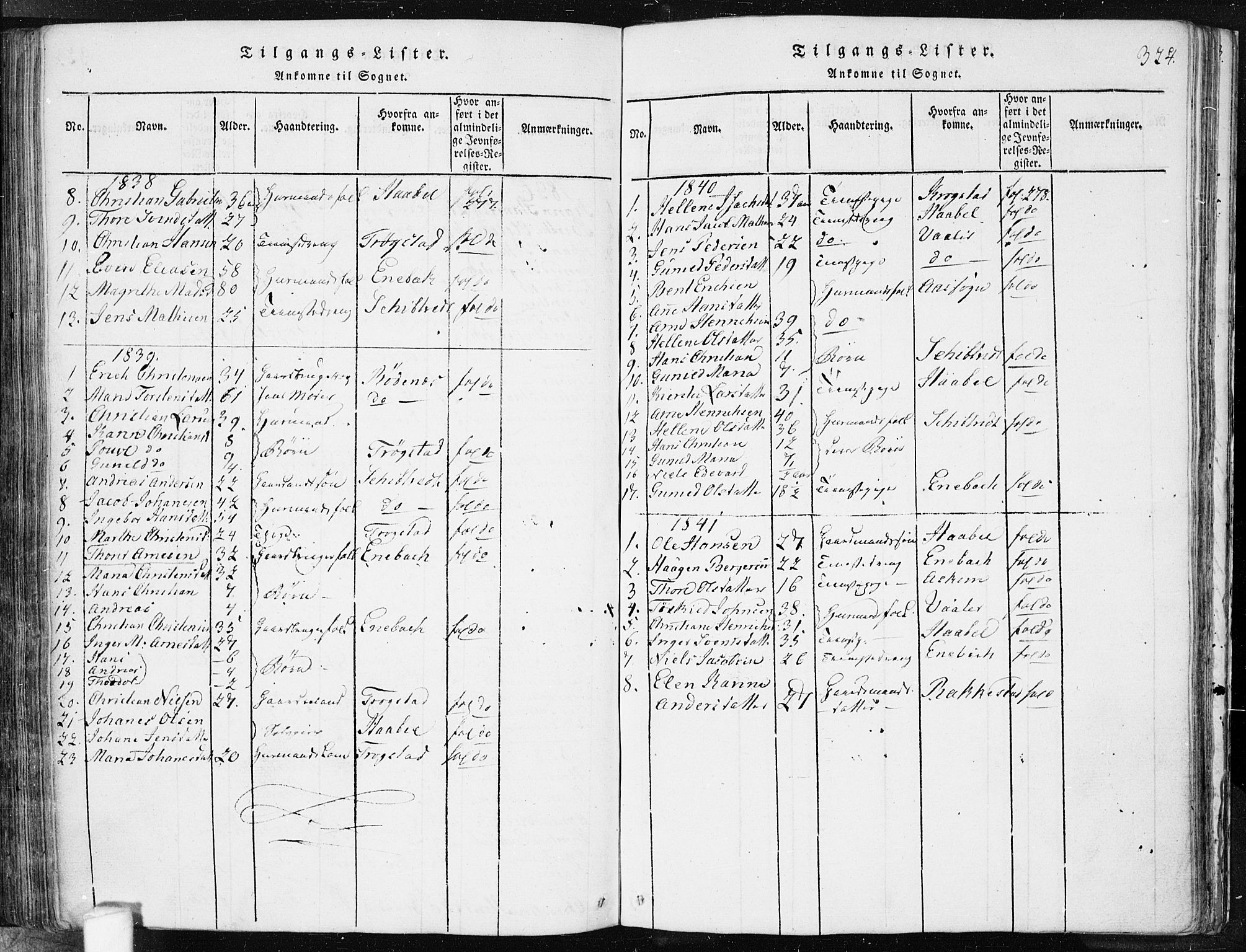 Spydeberg prestekontor Kirkebøker, SAO/A-10924/F/Fa/L0004: Ministerialbok nr. I 4, 1814-1841, s. 324