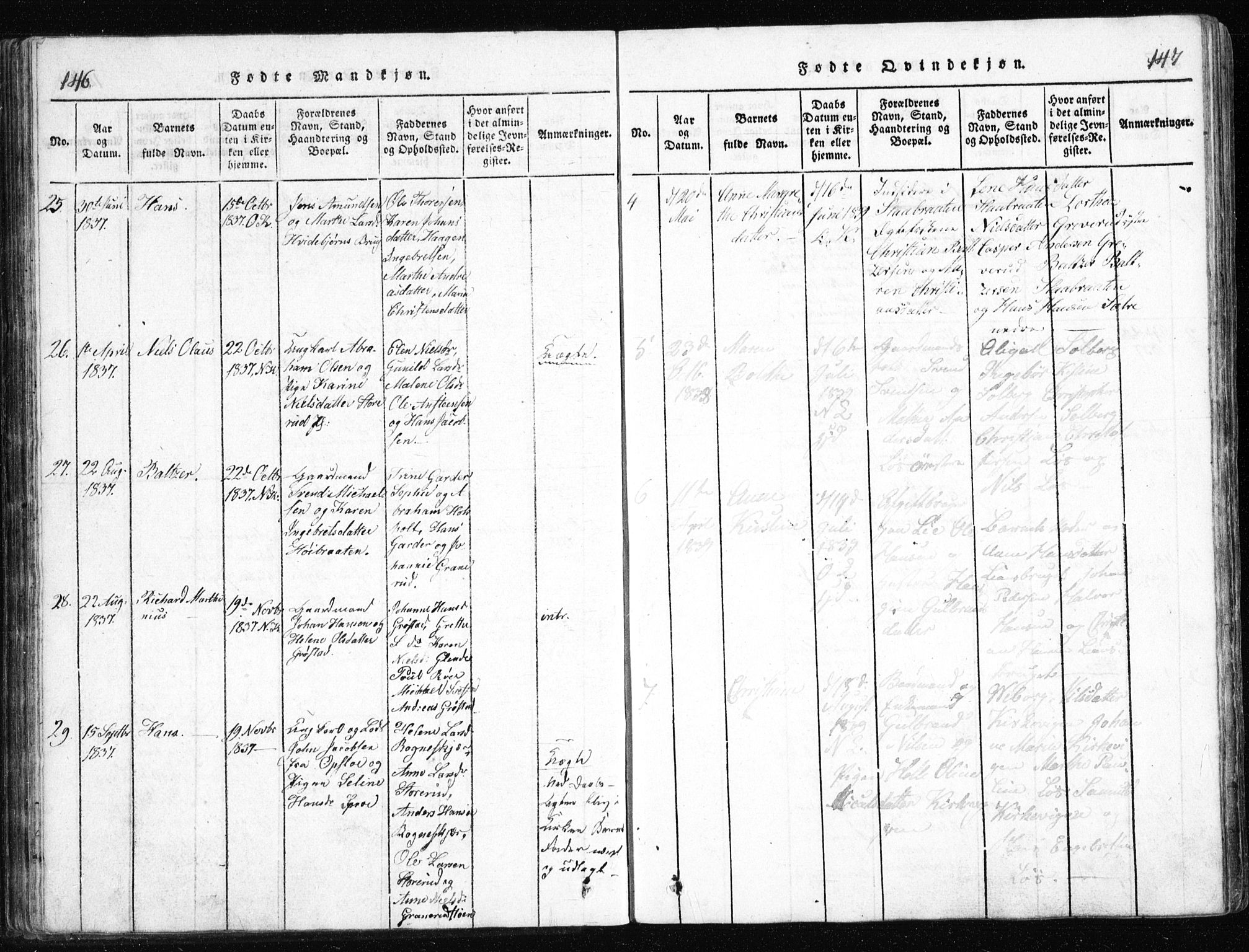 Nesodden prestekontor Kirkebøker, AV/SAO-A-10013/G/Ga/L0001: Klokkerbok nr. I 1, 1814-1847, s. 146-147