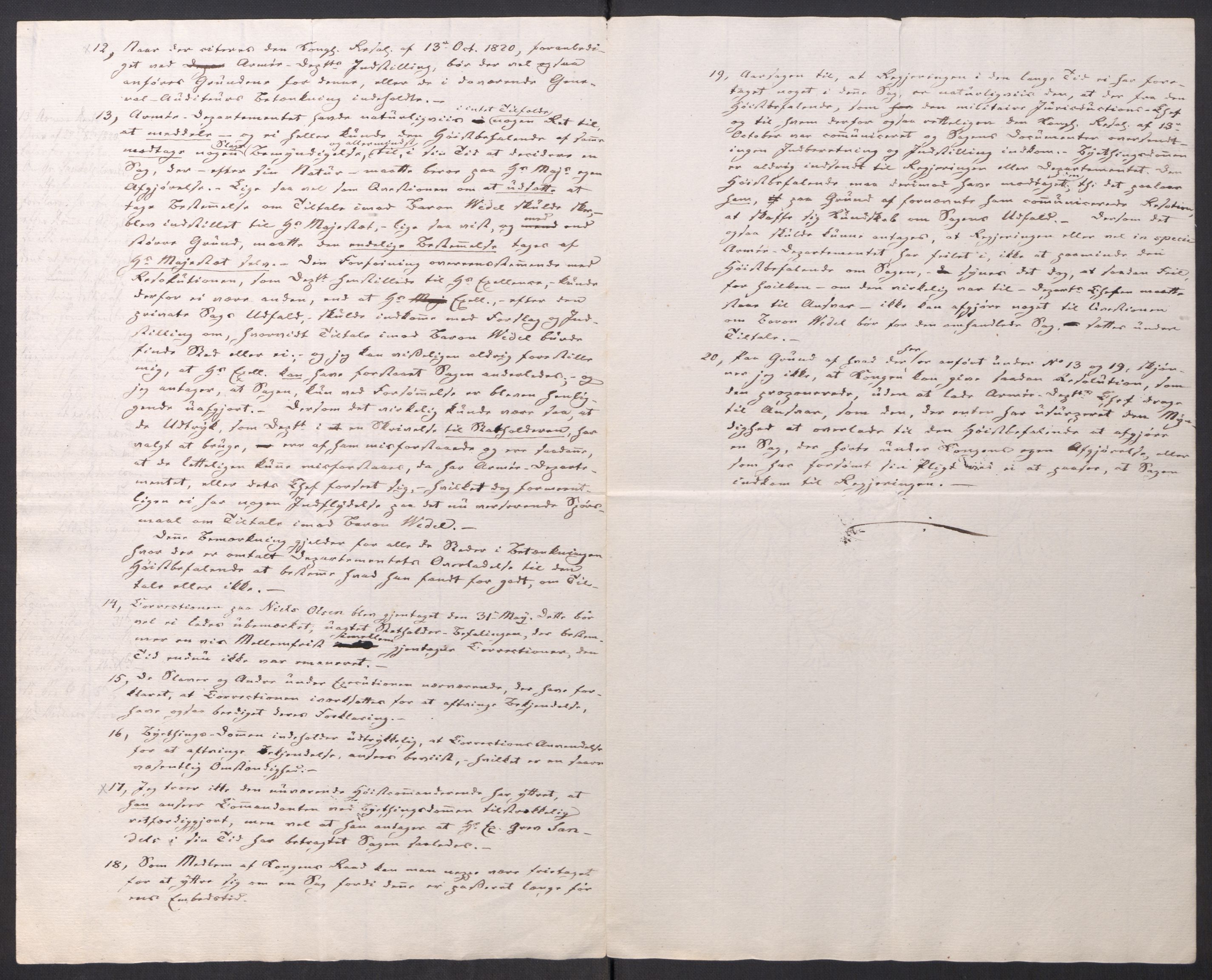 Motzfeldt-familien, AV/RA-PA-0234/D/L001b/0009: -- / "Til de trykte Optegnelser", 1821-1836