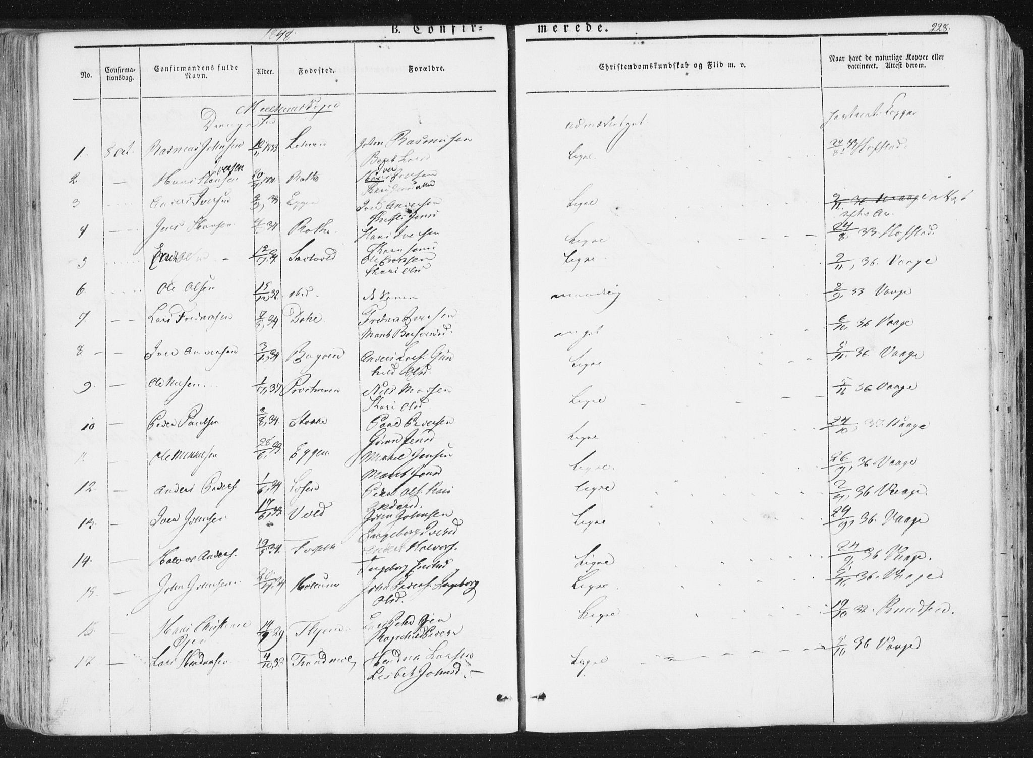 Ministerialprotokoller, klokkerbøker og fødselsregistre - Sør-Trøndelag, SAT/A-1456/691/L1074: Ministerialbok nr. 691A06, 1842-1852, s. 228