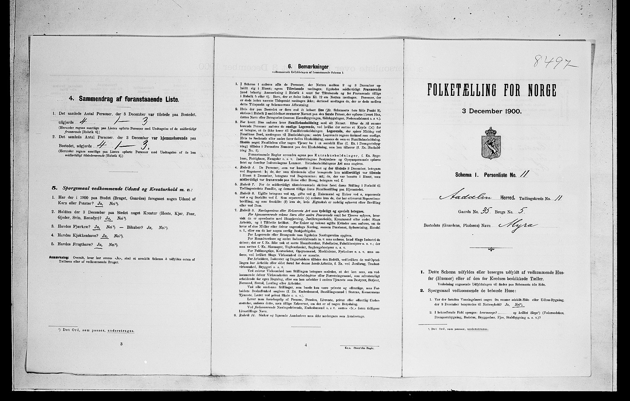 RA, Folketelling 1900 for 0614 Ådal herred, 1900, s. 760