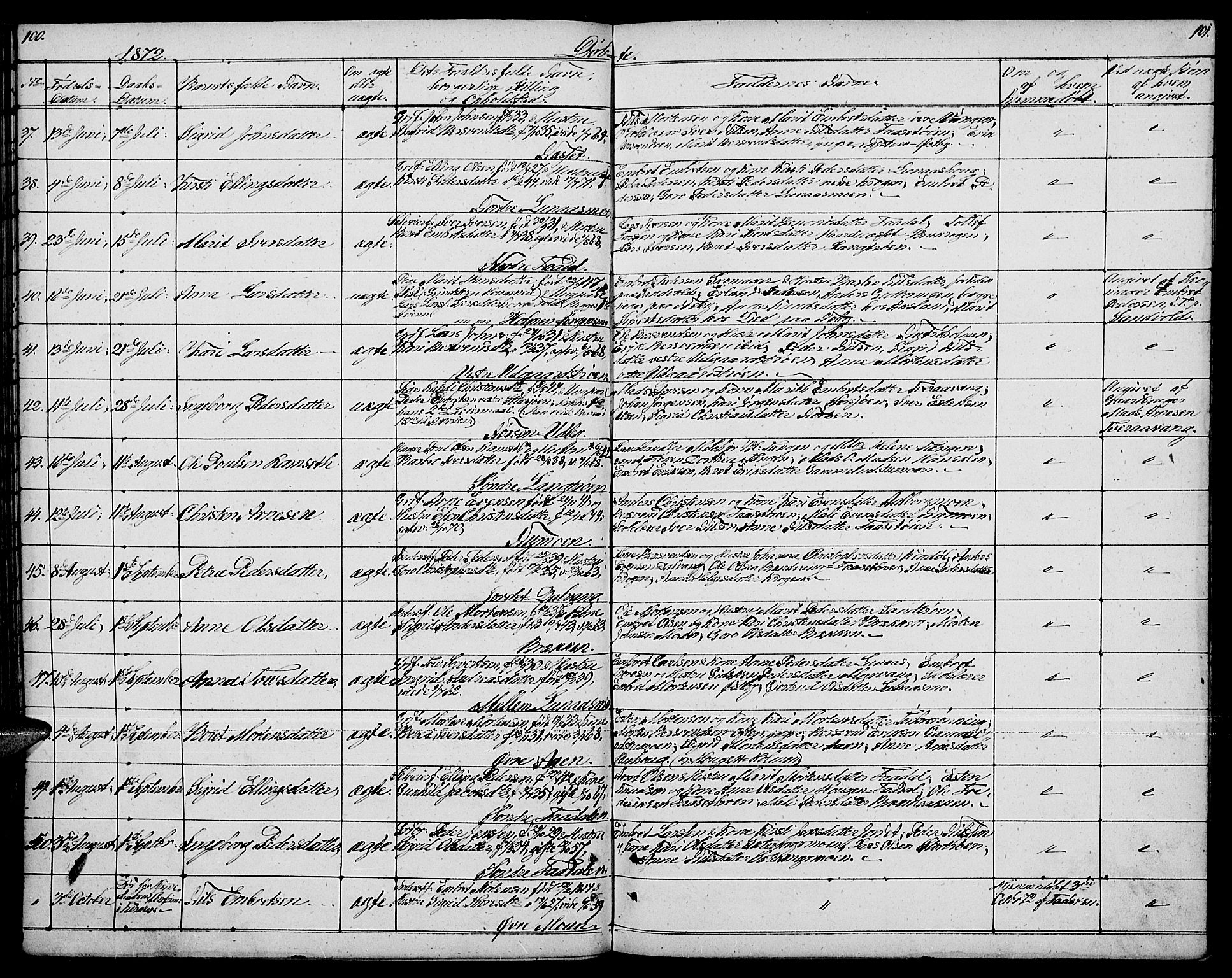 Tynset prestekontor, AV/SAH-PREST-058/H/Ha/Hab/L0005: Klokkerbok nr. 5, 1860-1879, s. 100-101