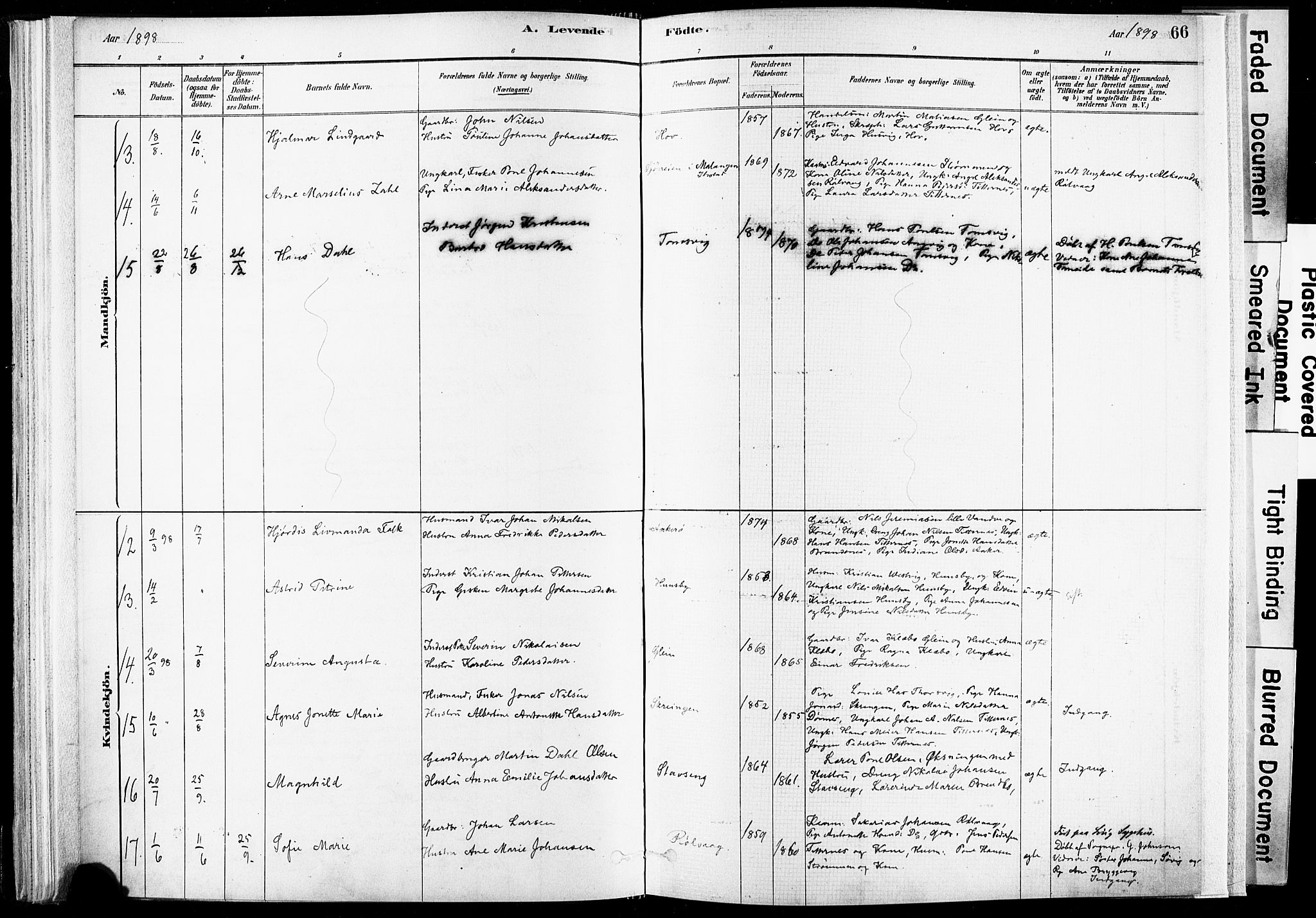 Ministerialprotokoller, klokkerbøker og fødselsregistre - Nordland, AV/SAT-A-1459/835/L0525: Ministerialbok nr. 835A03I, 1881-1910, s. 66