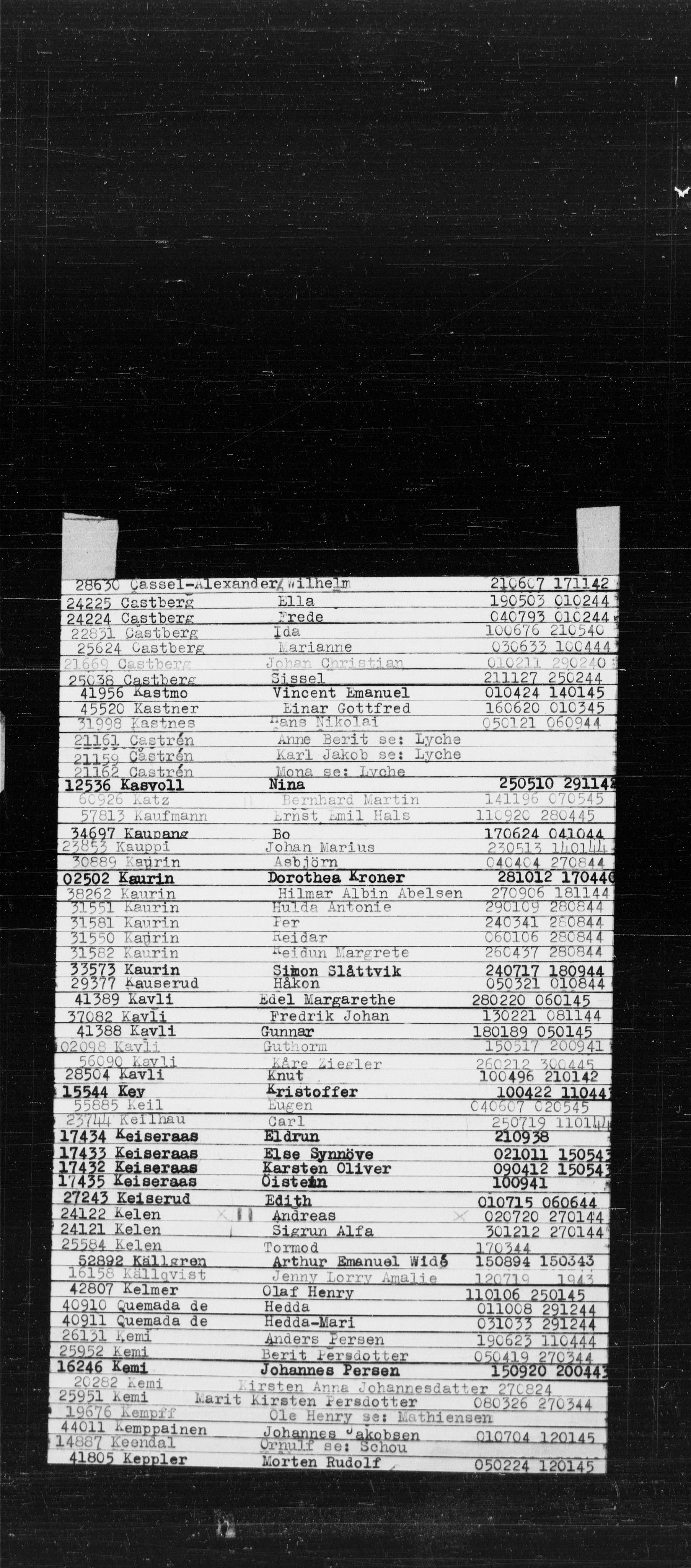 Den Kgl. Norske Legasjons Flyktningskontor, RA/S-6753/V/Va/L0022: Kjesäterkartoteket.  Alfabetisk register, A-Å., 1940-1945, s. 454