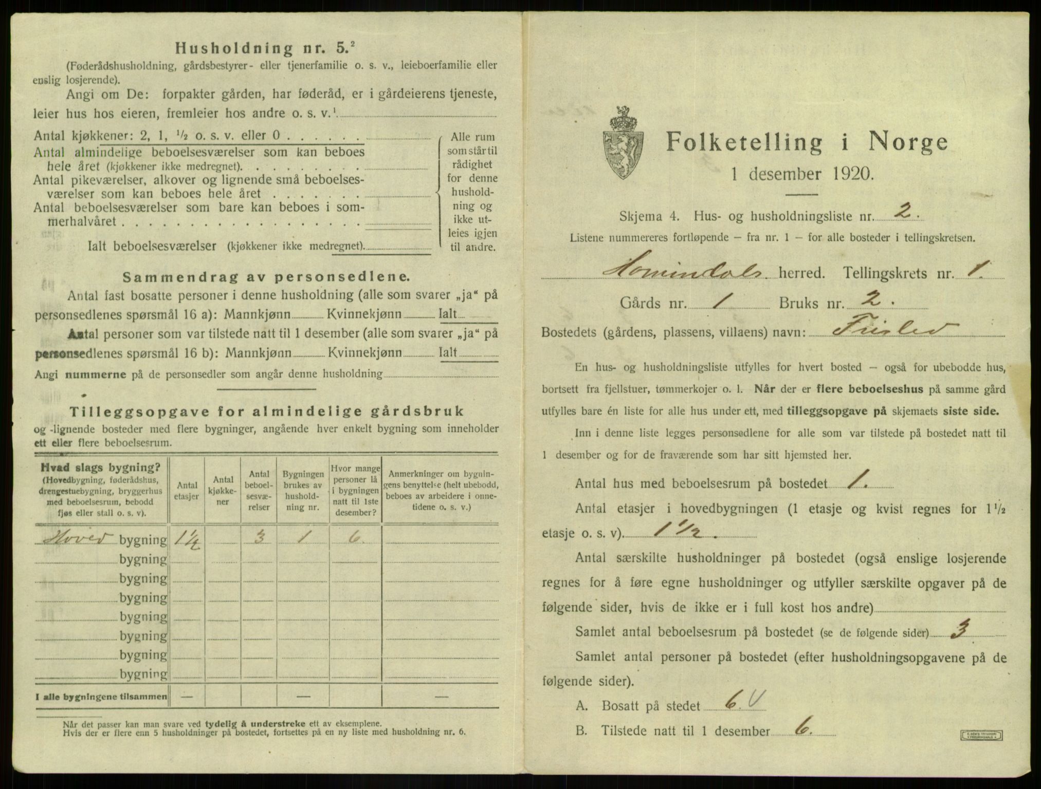 SAB, Folketelling 1920 for 1444 Hornindal herred, 1920, s. 29