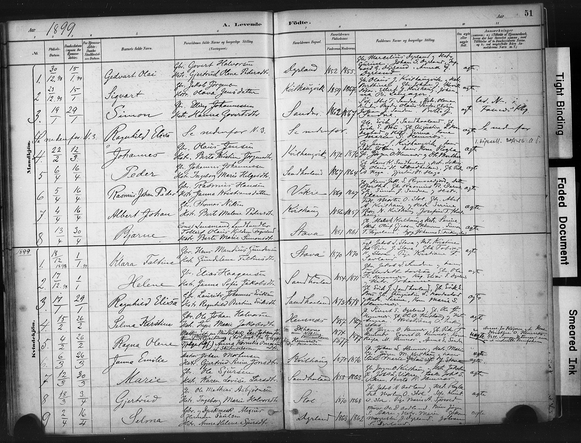 Skudenes sokneprestkontor, AV/SAST-A -101849/H/Ha/Haa/L0010: Ministerialbok nr. A 7, 1882-1912, s. 51