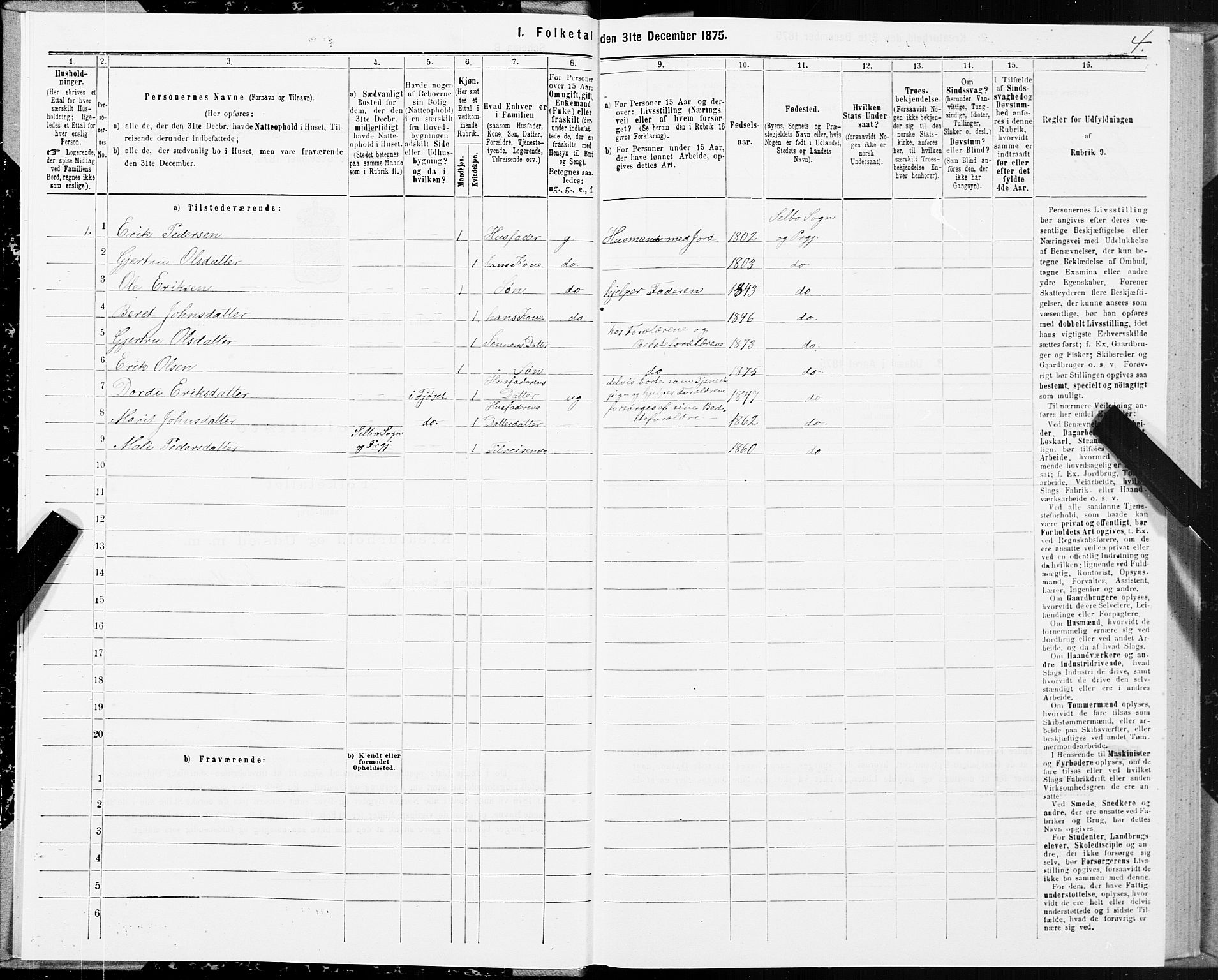 SAT, Folketelling 1875 for 1664P Selbu prestegjeld, 1875, s. 4004