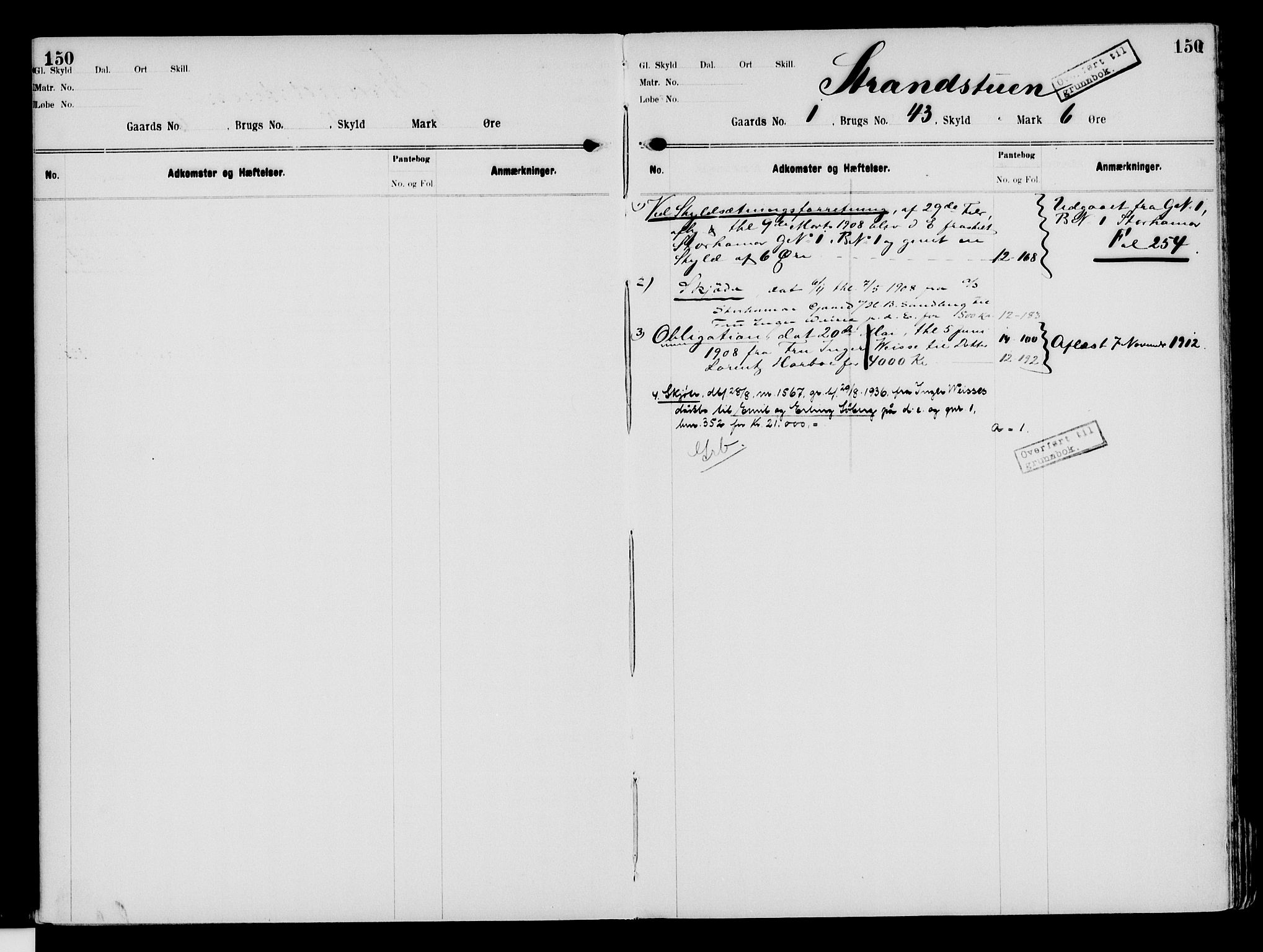 Nord-Hedmark sorenskriveri, SAH/TING-012/H/Ha/Had/Hade/L0003: Panteregister nr. 4.3, 1899-1940, s. 150