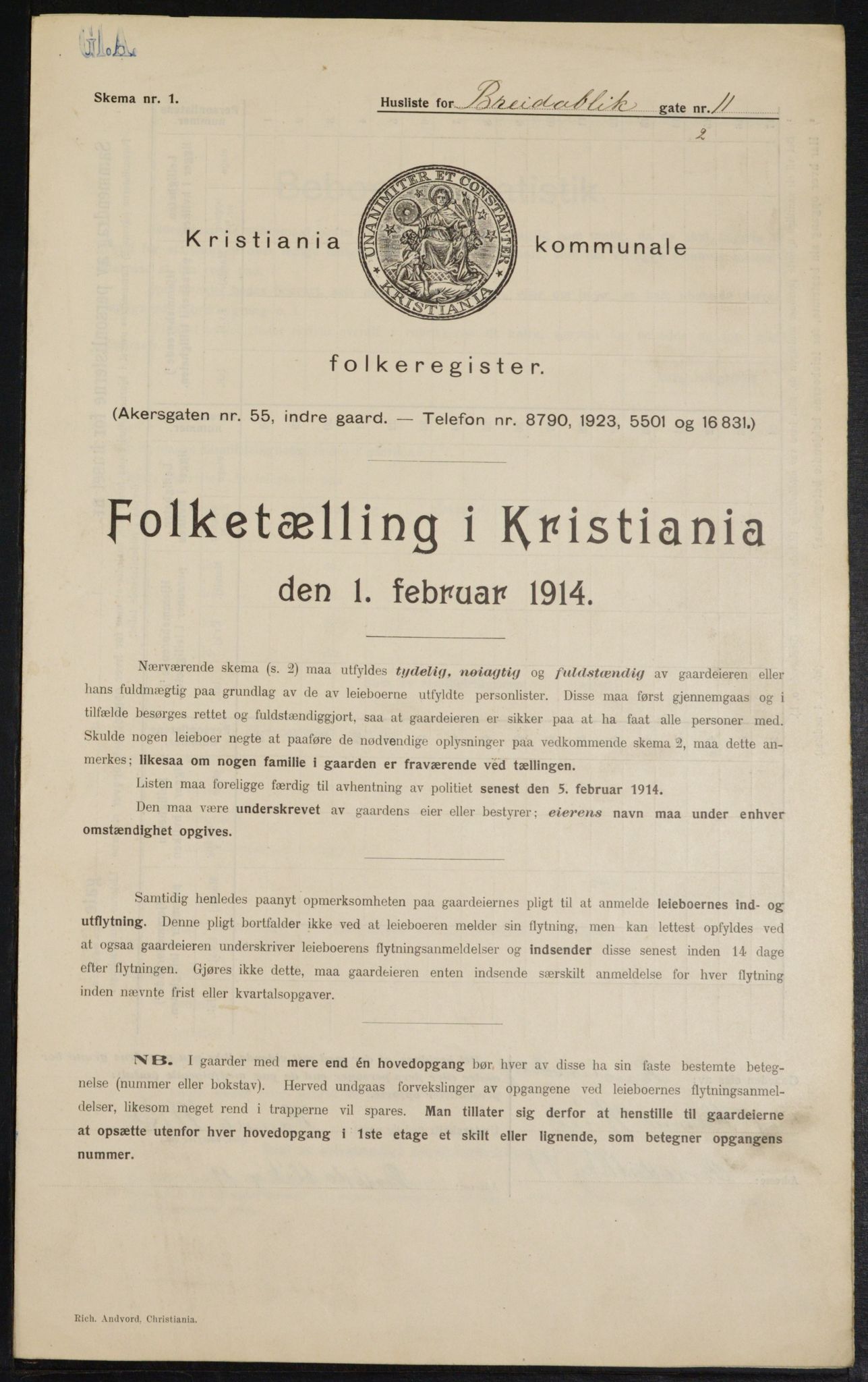 OBA, Kommunal folketelling 1.2.1914 for Kristiania, 1914, s. 8137