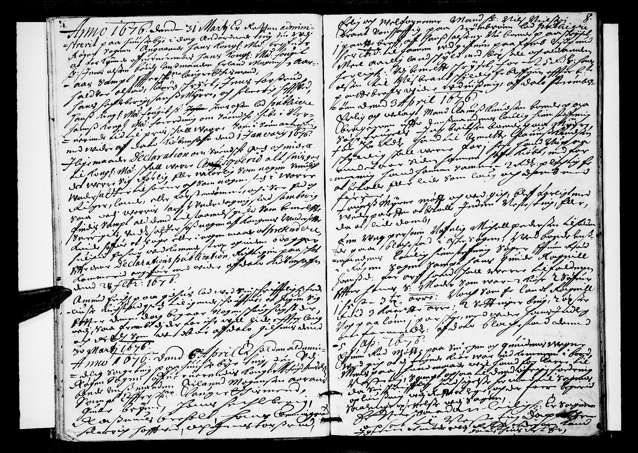 Lier, Røyken og Hurum sorenskriveri, SAKO/A-89/F/Fa/L0017: Tingbok, 1676, s. 8