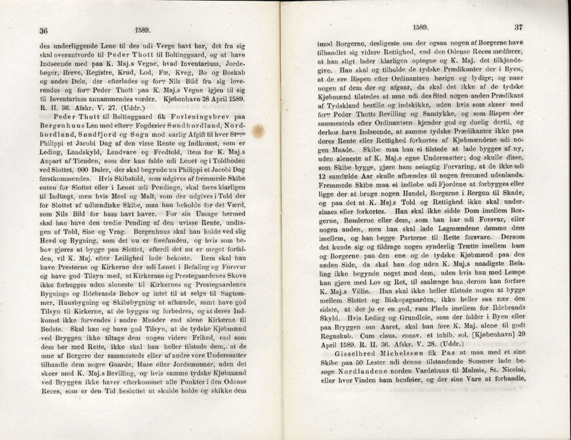 Publikasjoner utgitt av Det Norske Historiske Kildeskriftfond, PUBL/-/-/-: Norske Rigs-Registranter, bind 3, 1588-1602, s. 36-37