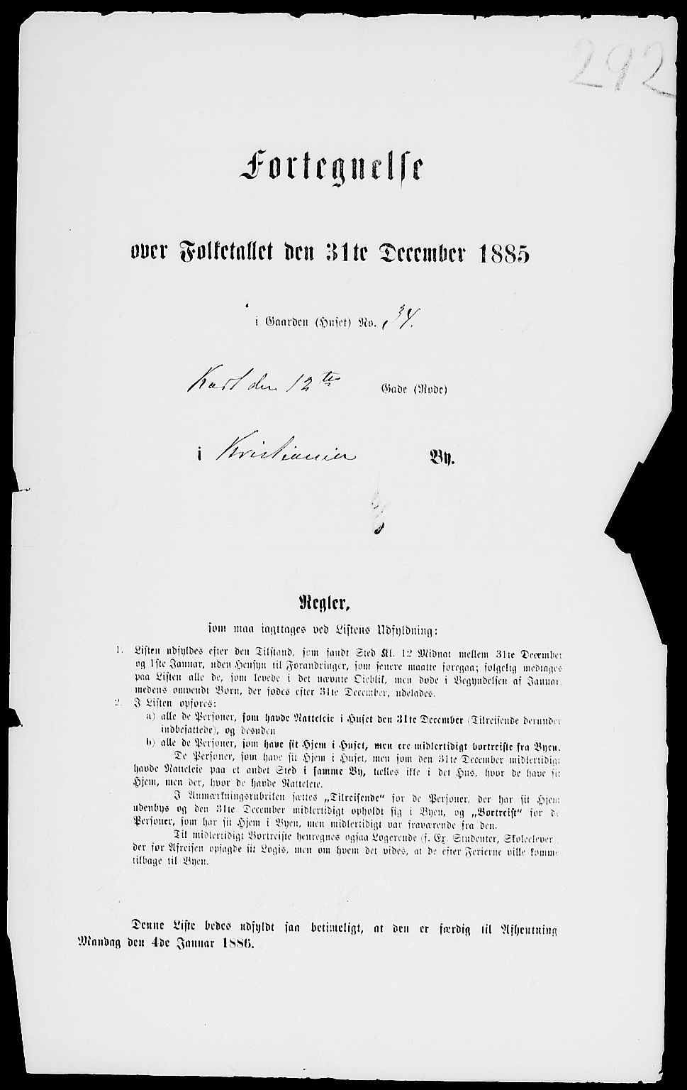 RA, Folketelling 1885 for 0301 Kristiania kjøpstad, 1885, s. 7937