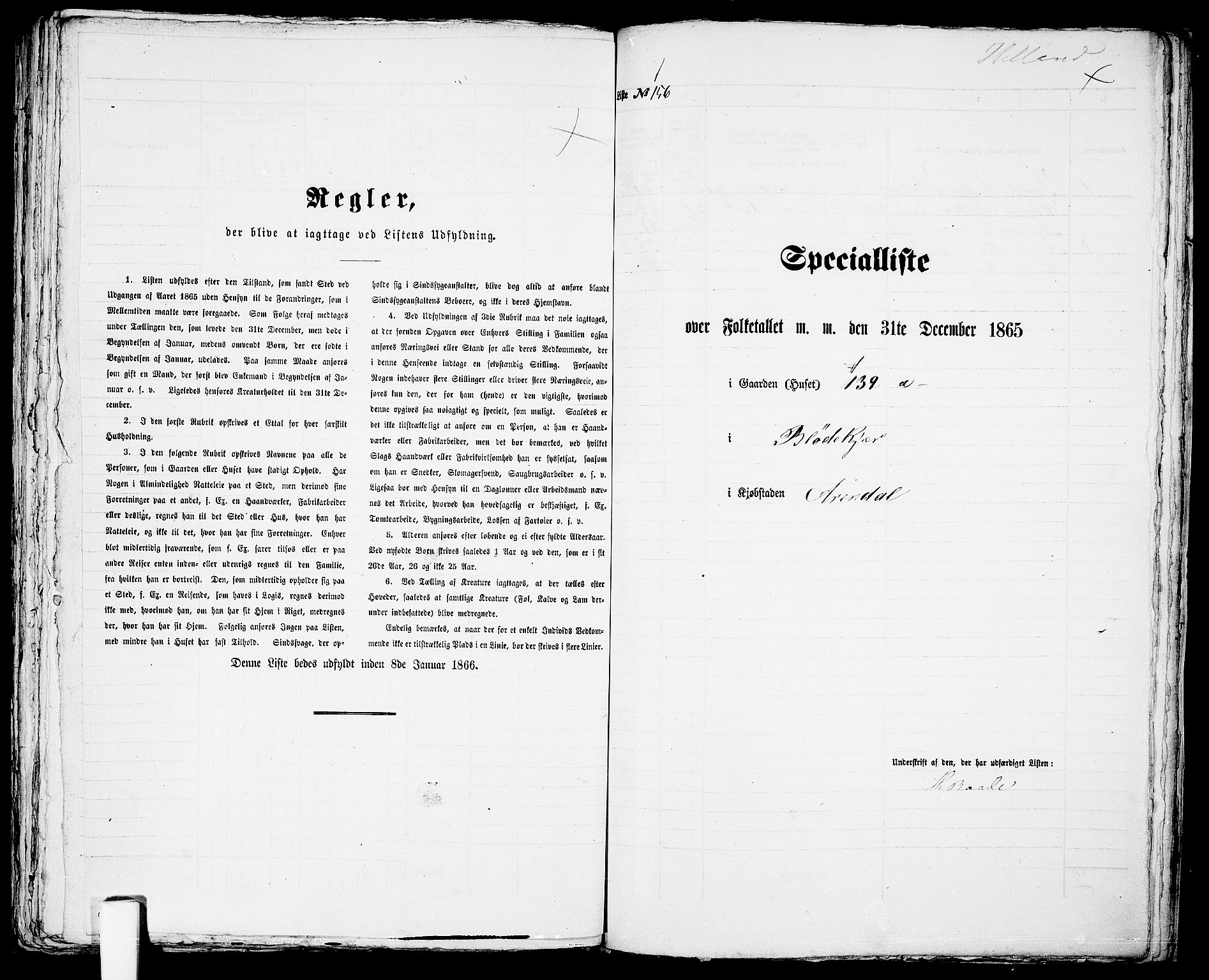 RA, Folketelling 1865 for 0903P Arendal prestegjeld, 1865, s. 317