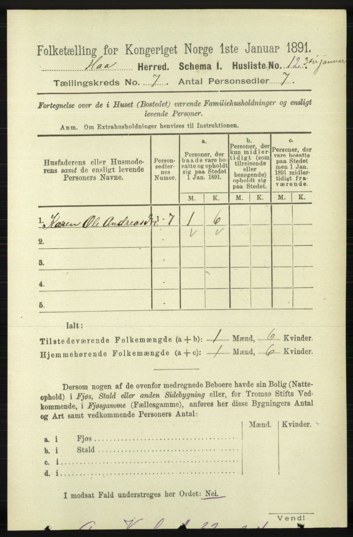 RA, Folketelling 1891 for 1119 Hå herred, 1891, s. 1903