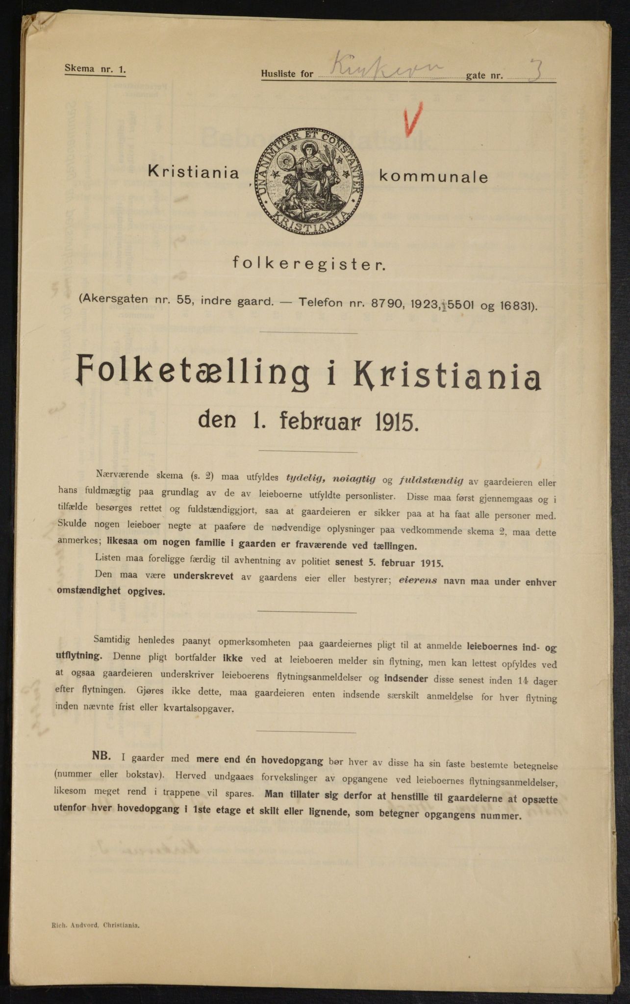 OBA, Kommunal folketelling 1.2.1915 for Kristiania, 1915, s. 50415