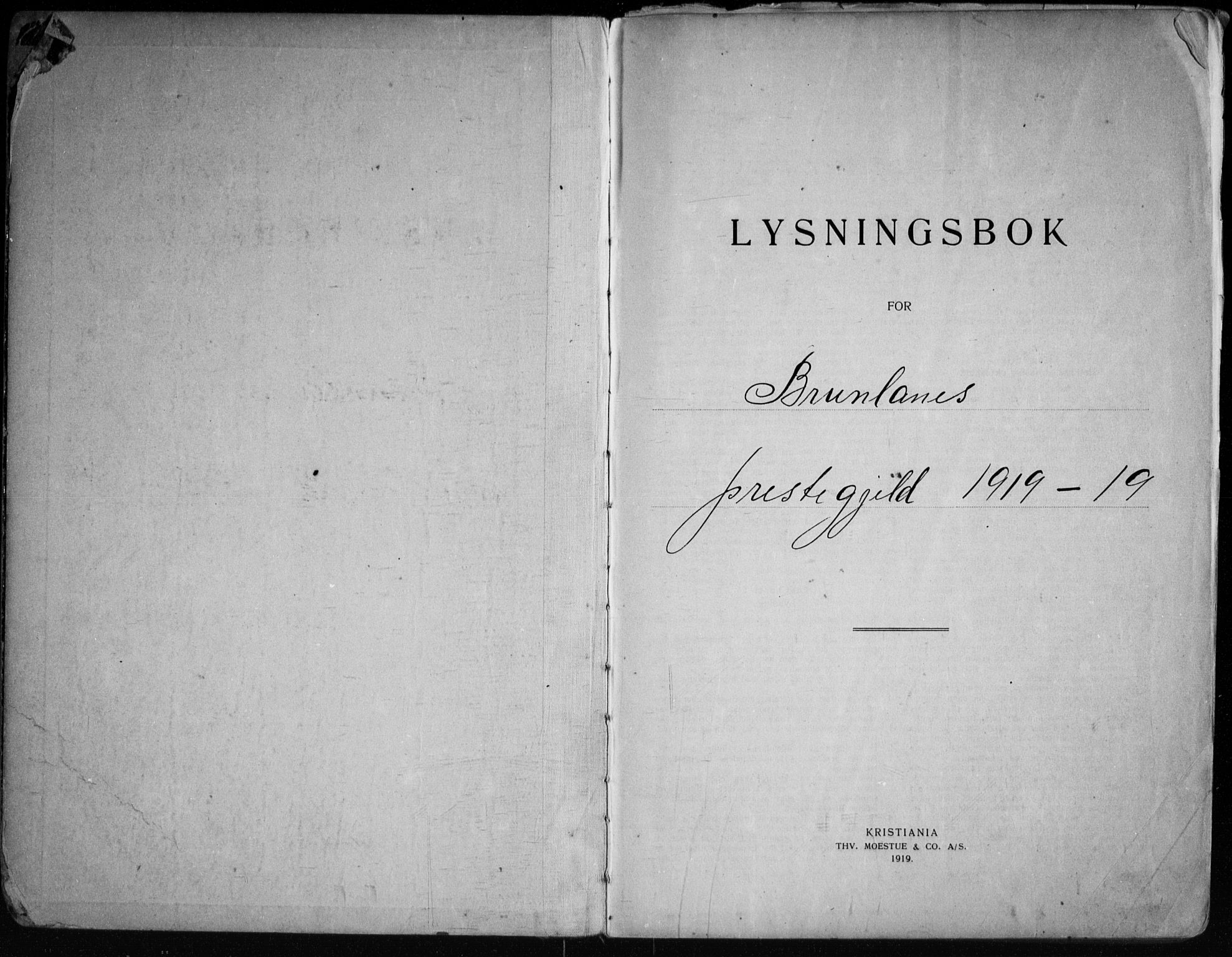 Brunlanes kirkebøker, SAKO/A-342/H/Ha/L0003: Lysningsprotokoll nr. 3, 1919-1948