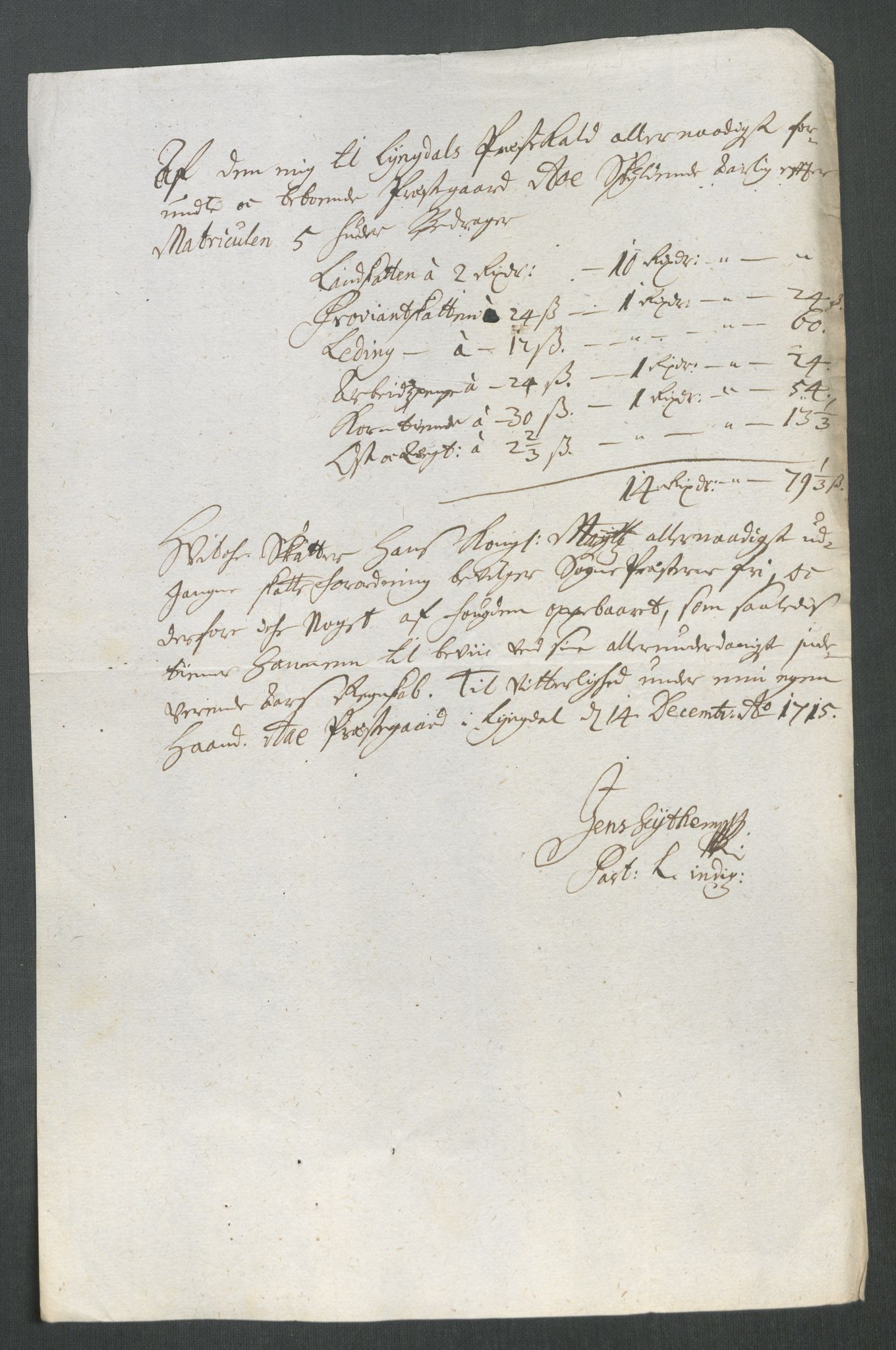 Rentekammeret inntil 1814, Reviderte regnskaper, Fogderegnskap, RA/EA-4092/R43/L2559: Fogderegnskap Lista og Mandal, 1715, s. 189