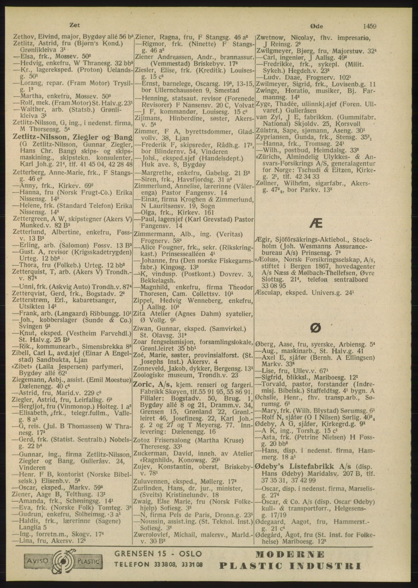 Kristiania/Oslo adressebok, PUBL/-, 1948, s. 1459