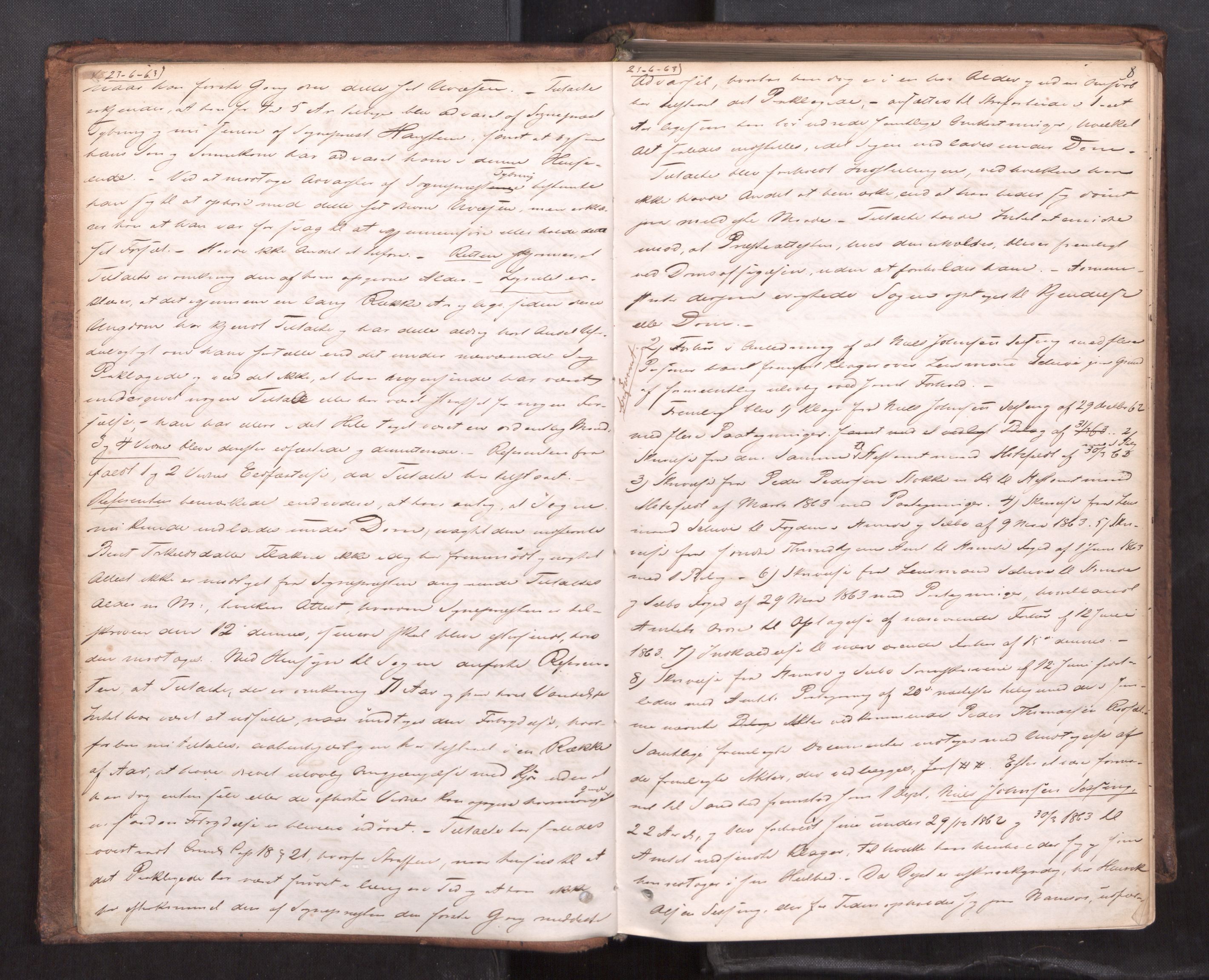 Strinda og Selbu sorenskriveri, AV/SAT-A-0015/1/1B/L0011: Ekstrarettsprot. 9, 1863-1873, s. 7b-8a