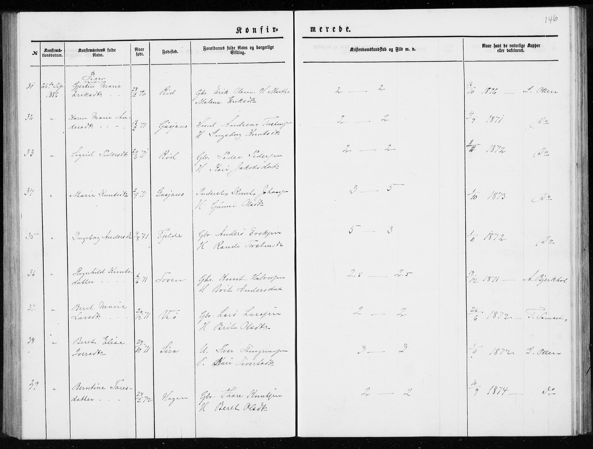Ministerialprotokoller, klokkerbøker og fødselsregistre - Møre og Romsdal, SAT/A-1454/551/L0631: Klokkerbok nr. 551C03, 1886-1894, s. 146