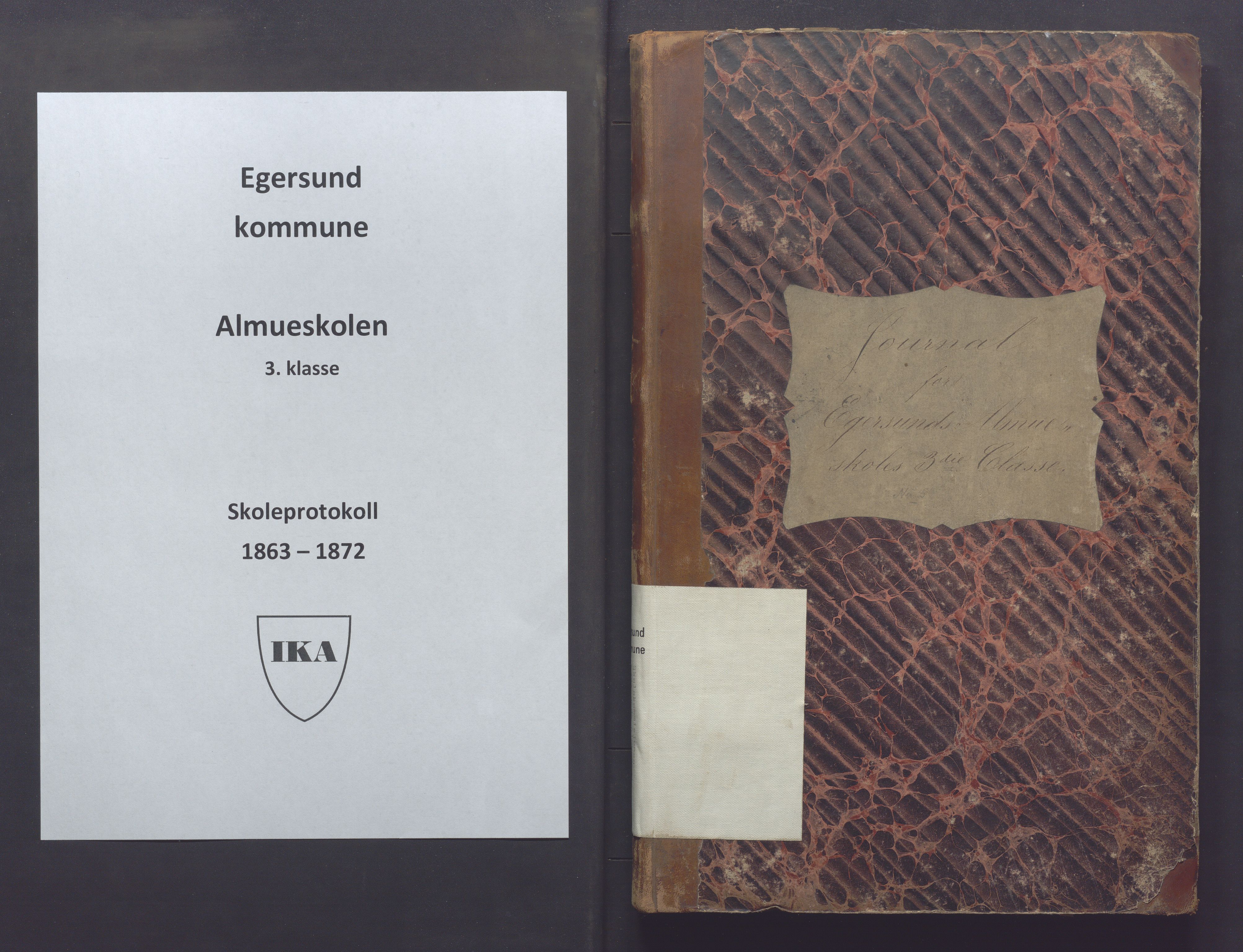 Egersund kommune (Ladested) - Egersund almueskole/folkeskole, IKAR/K-100521/H/L0011: Skoleprotokoll - Almueskolen, 3. klasse, 1863-1872