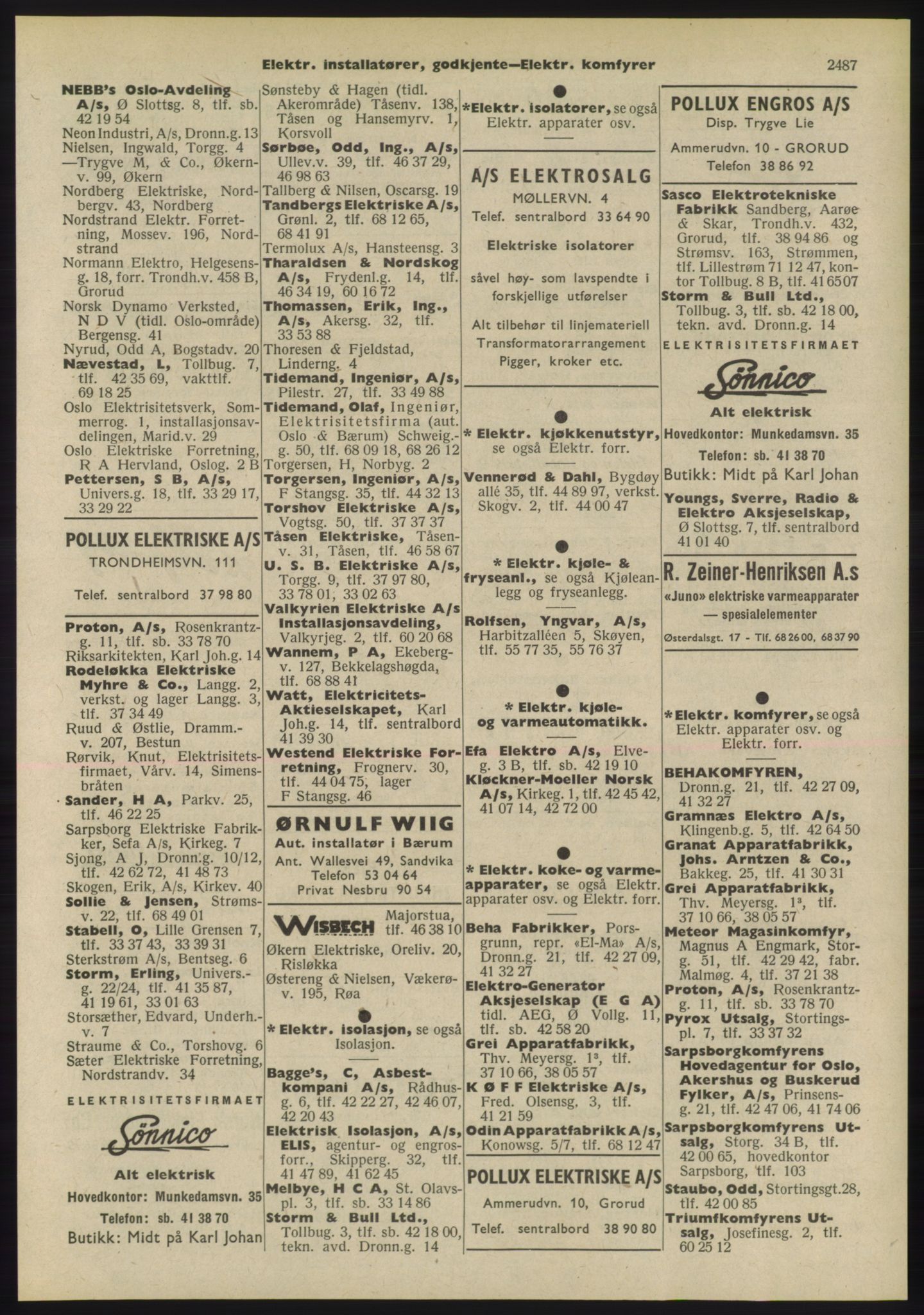 Kristiania/Oslo adressebok, PUBL/-, 1955, s. 2487