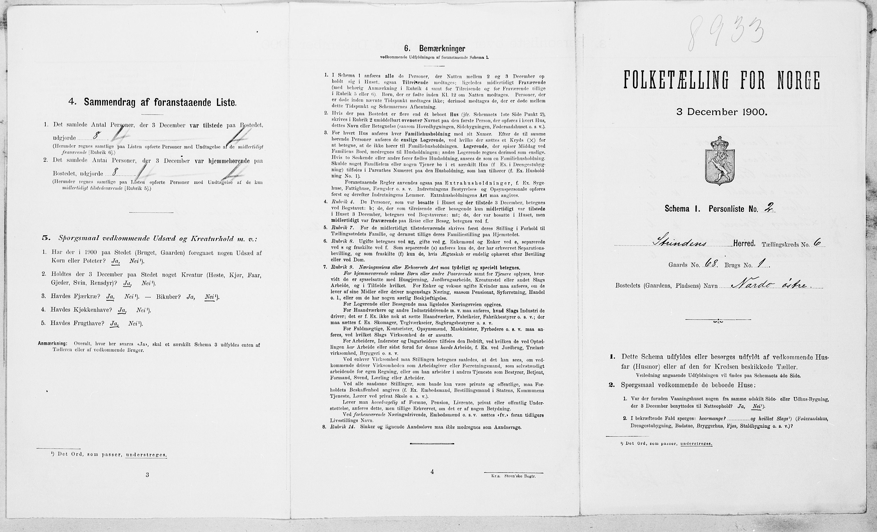 SAT, Folketelling 1900 for 1660 Strinda herred, 1900, s. 988
