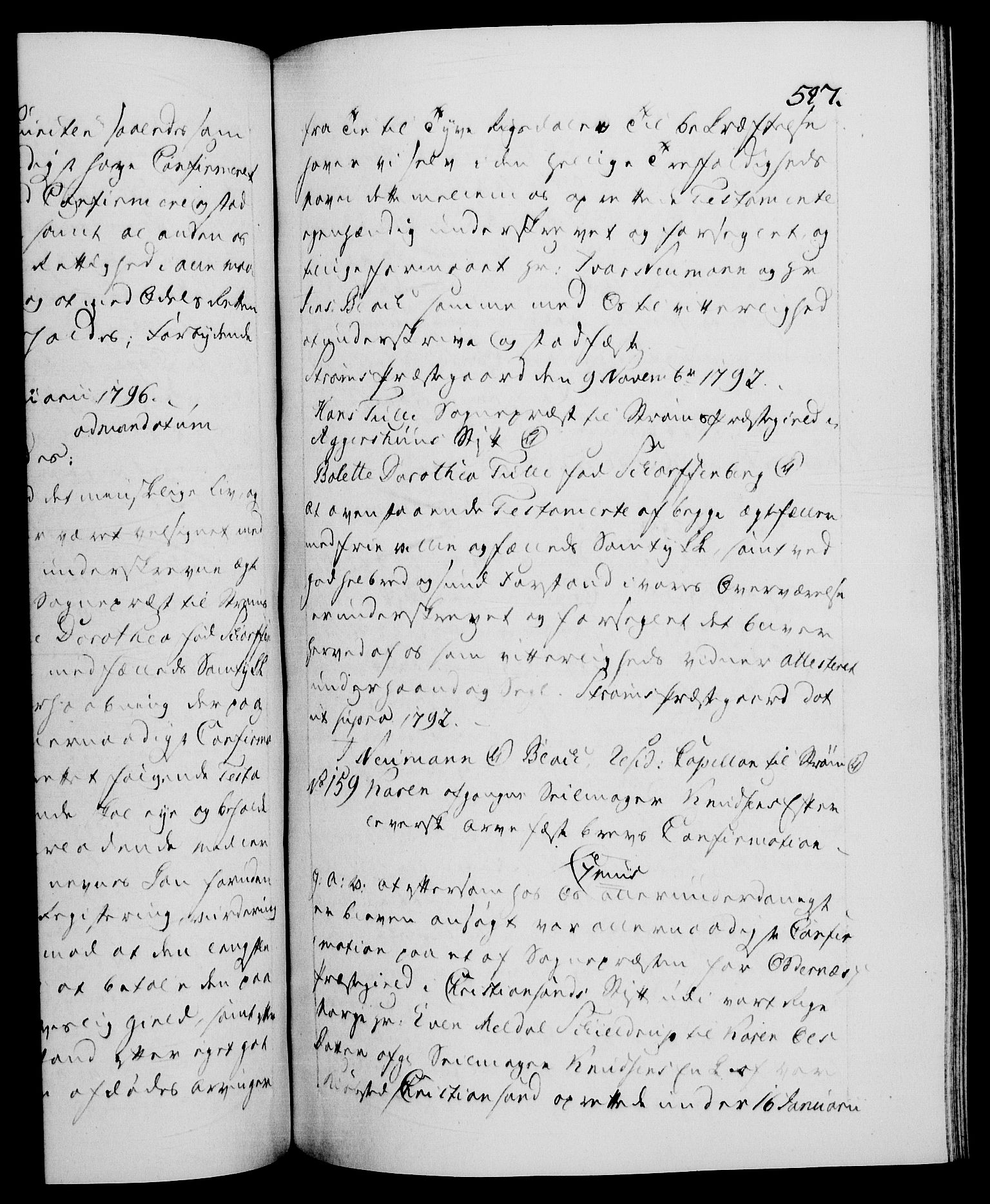 Danske Kanselli 1572-1799, RA/EA-3023/F/Fc/Fca/Fcaa/L0056: Norske registre, 1795-1796, s. 597a